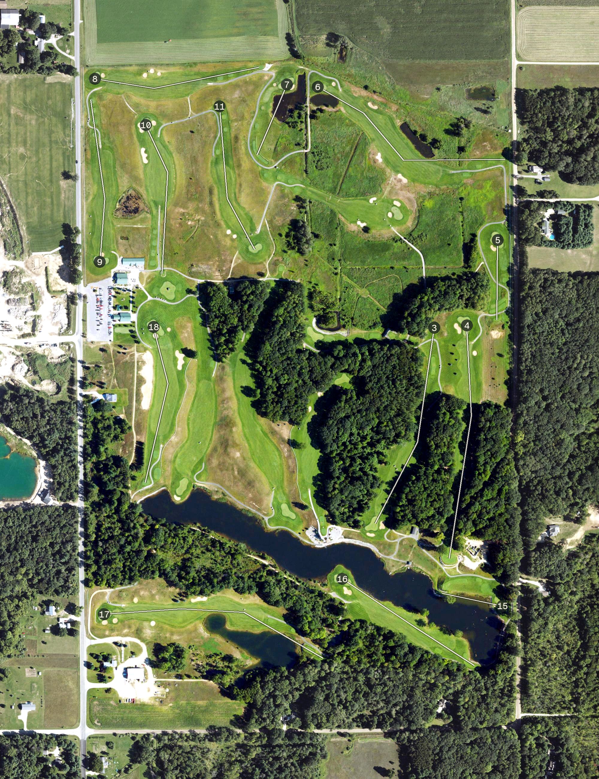 Aerial view of The Falls at Barber Creek, MI