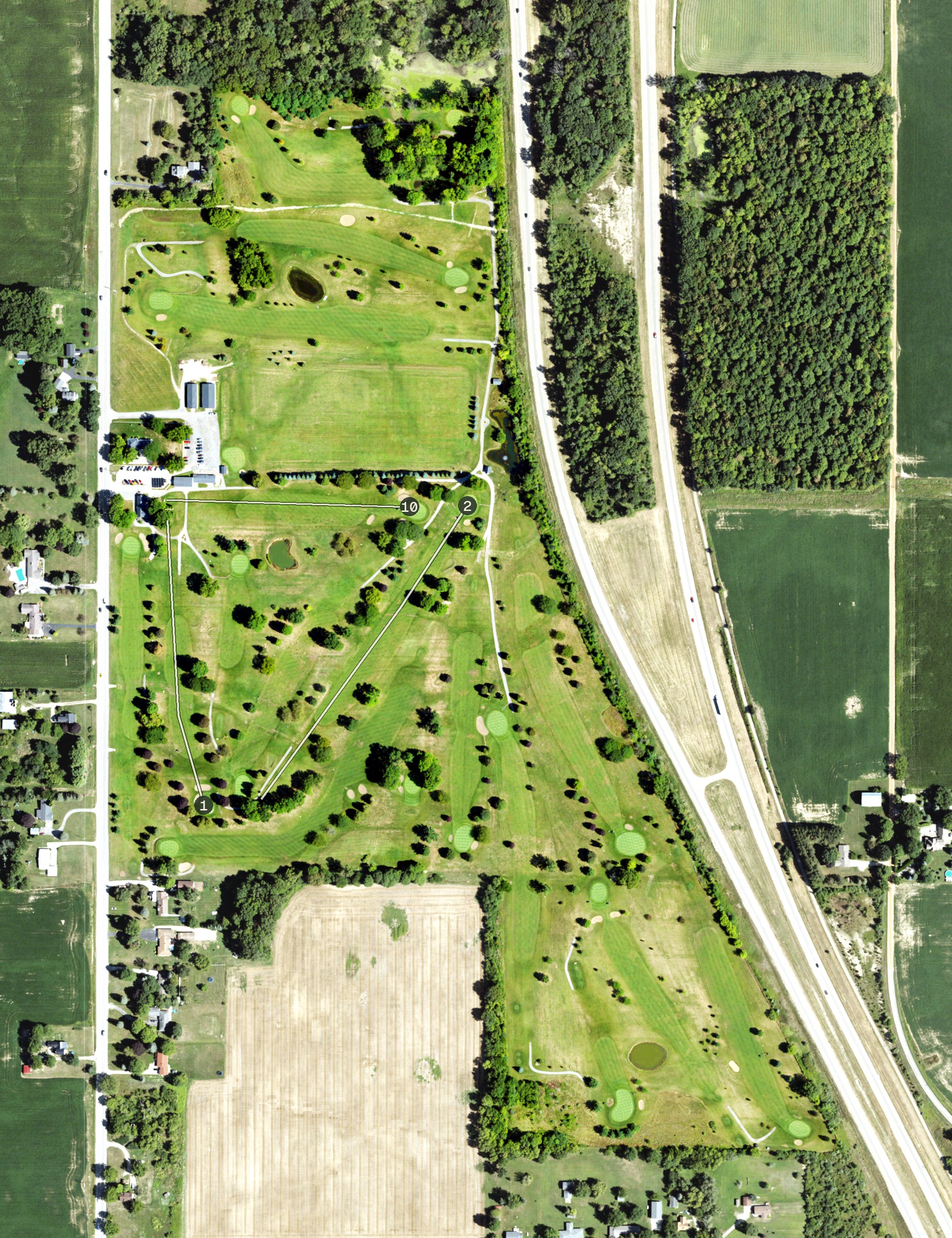 Aerial view of The Fields Golf Course, MI