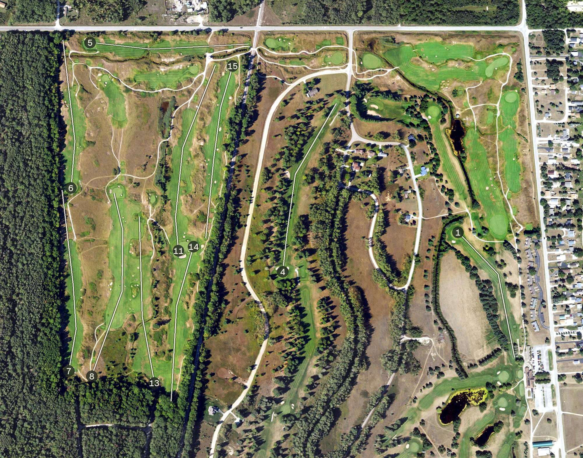 Aerial view of The Gailes, MI