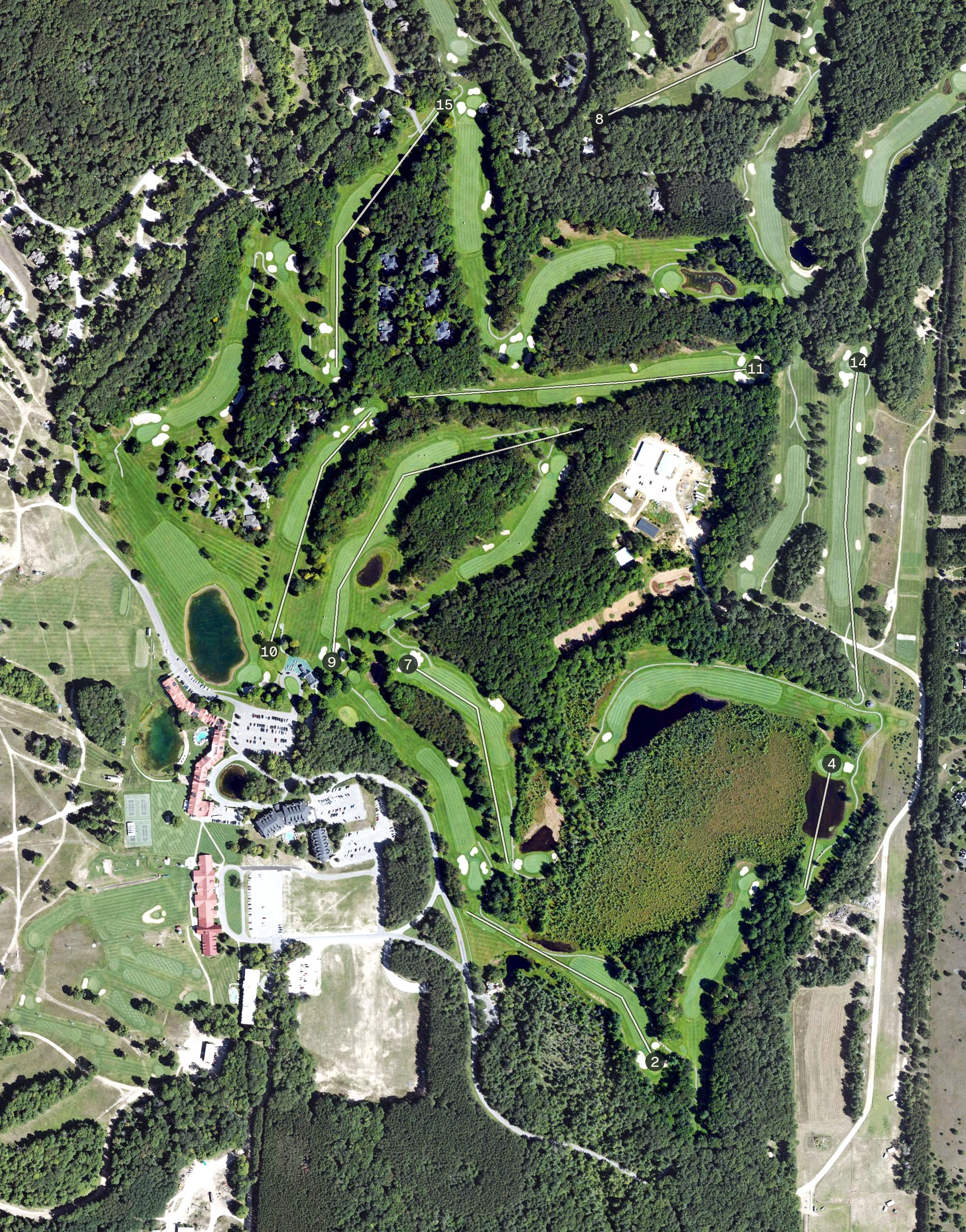 Aerial view of The Heather, MI