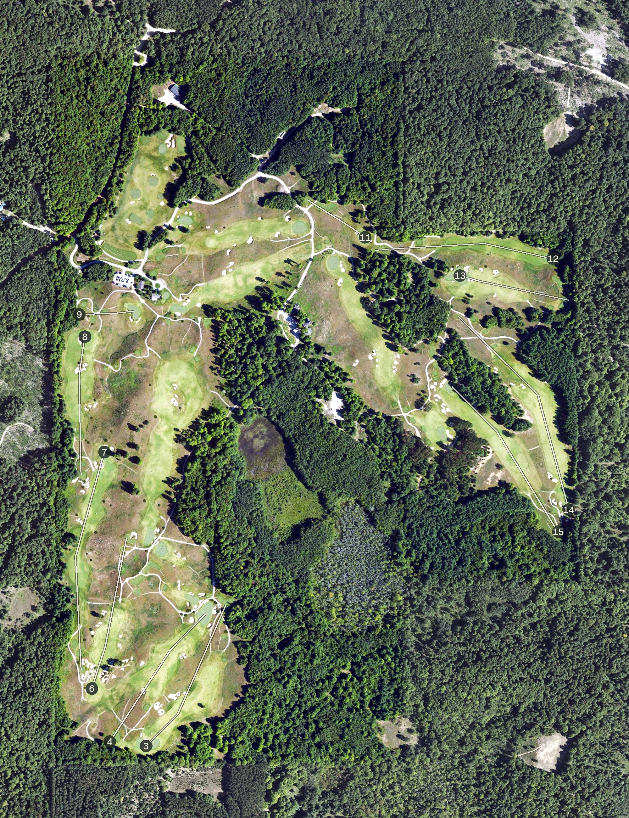 Aerial view of The Kingsley Club, MI