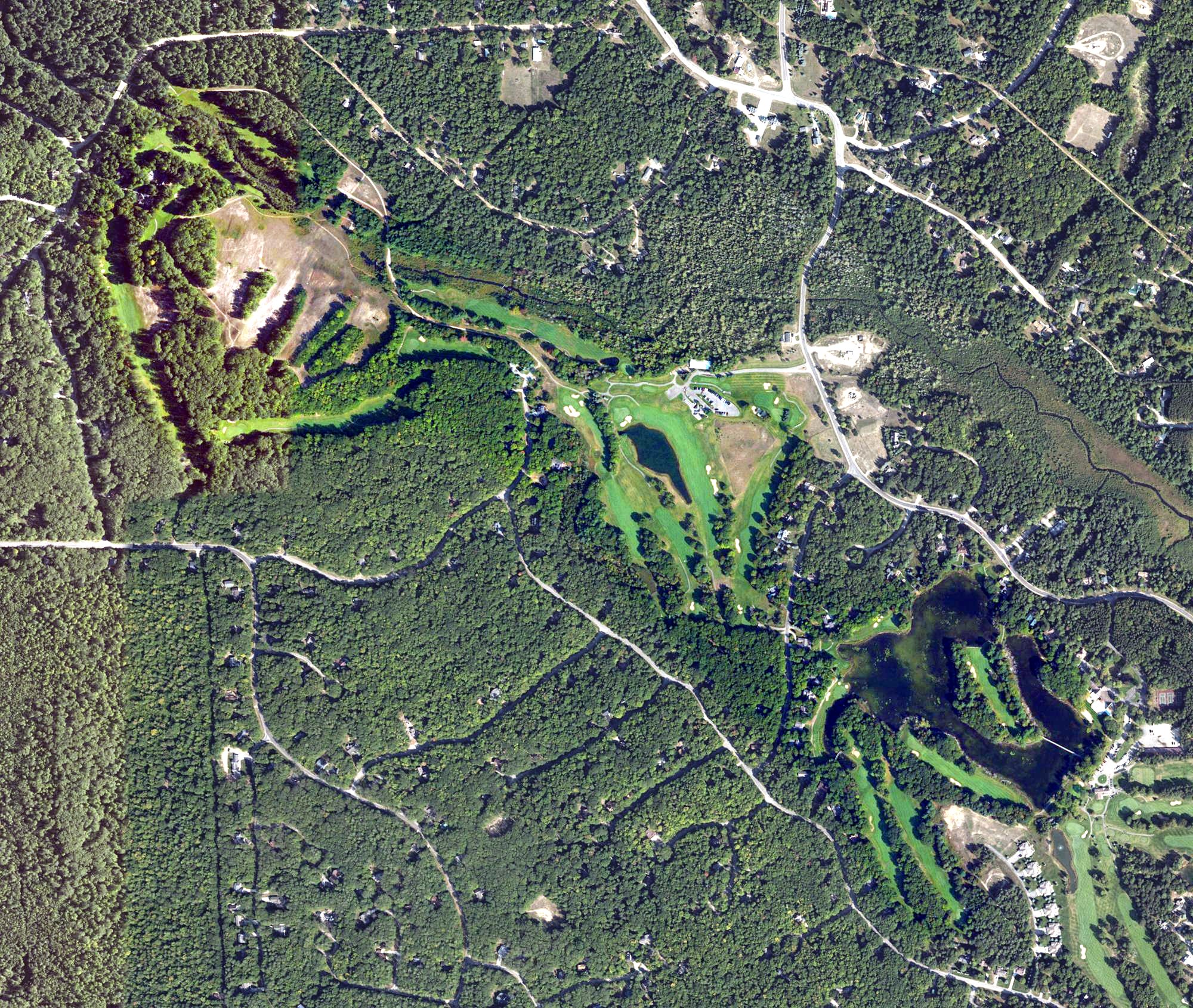 Aerial view of The Lakes Golf Course, MI