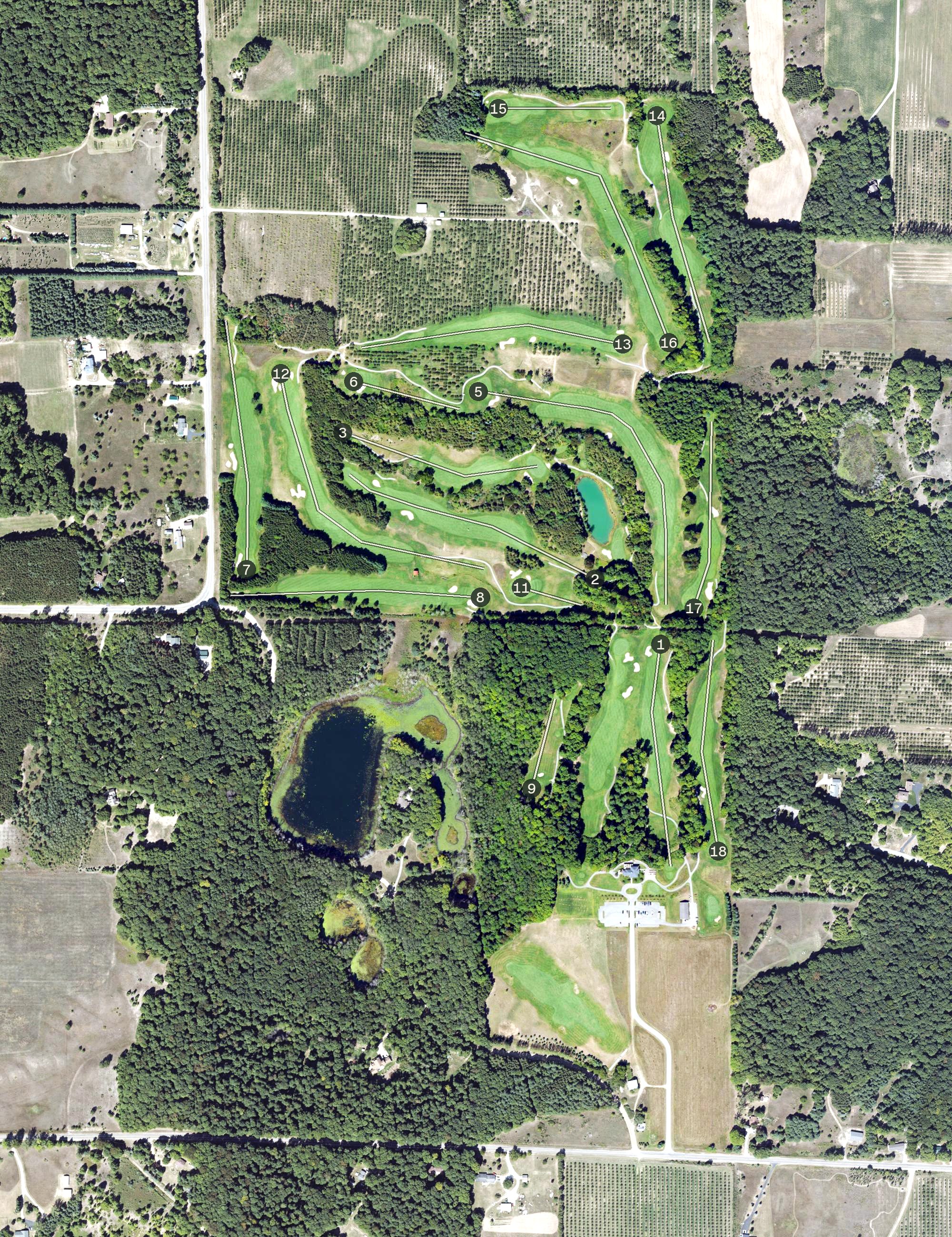 Aerial view of The Leelanau Club at Bahle Farms, MI