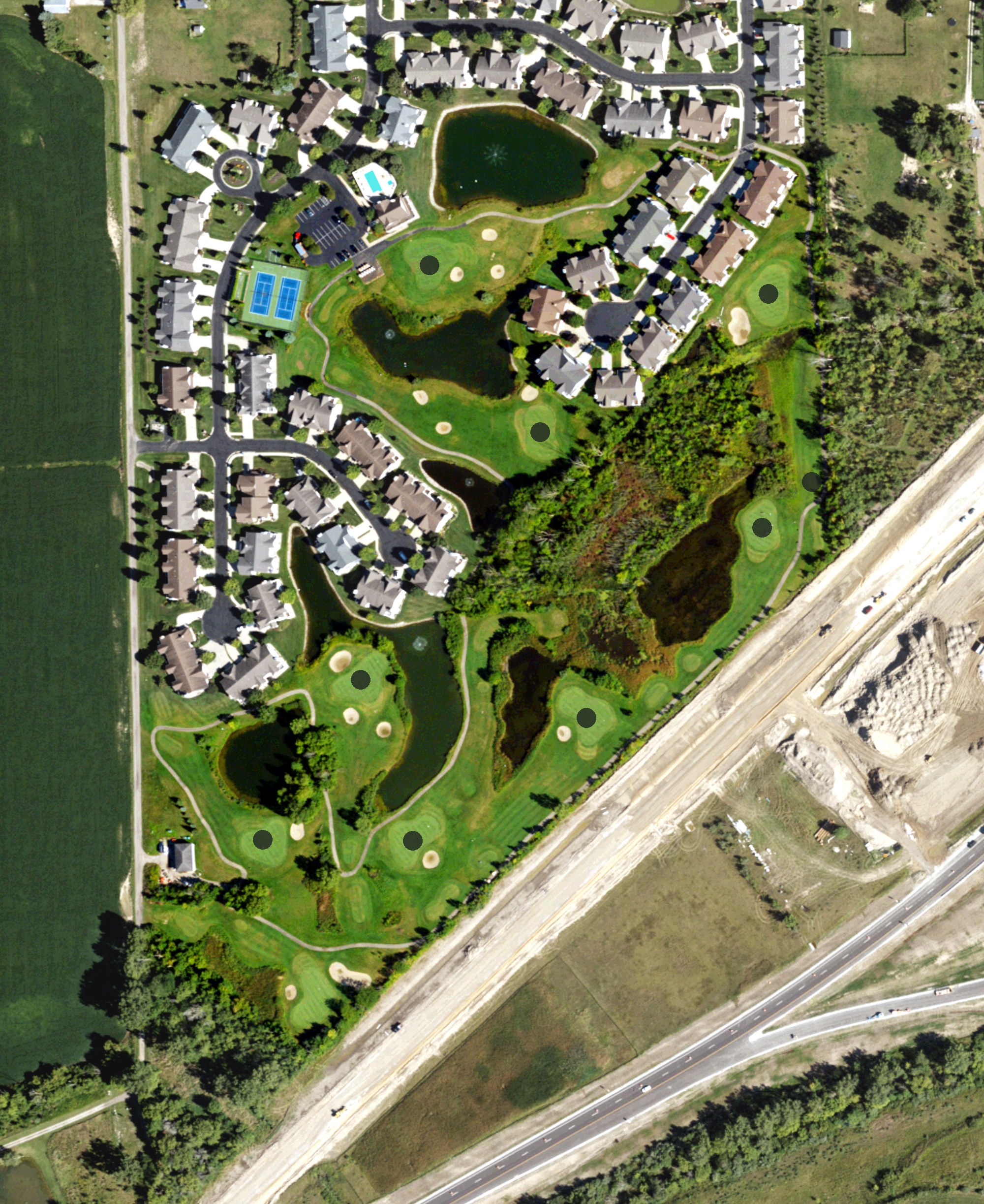 Aerial view of The Links At Rolling Meadows, MI