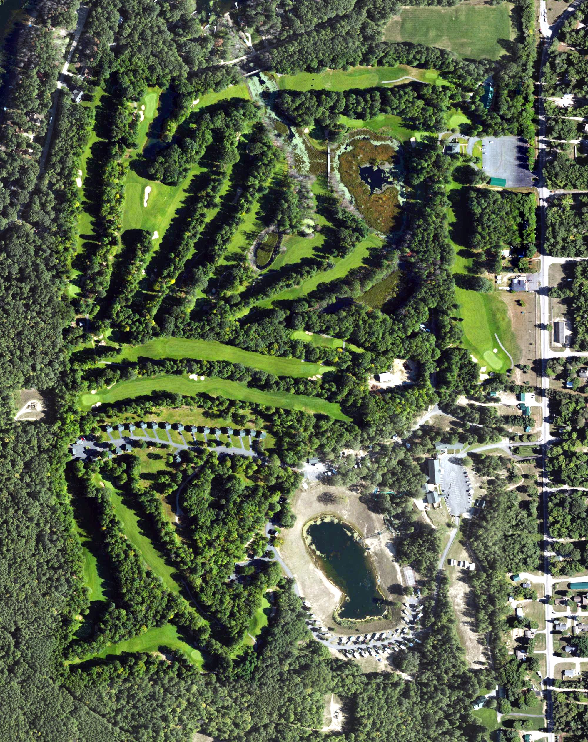 Aerial view of The Natural at Beaver Creek Resort, MI