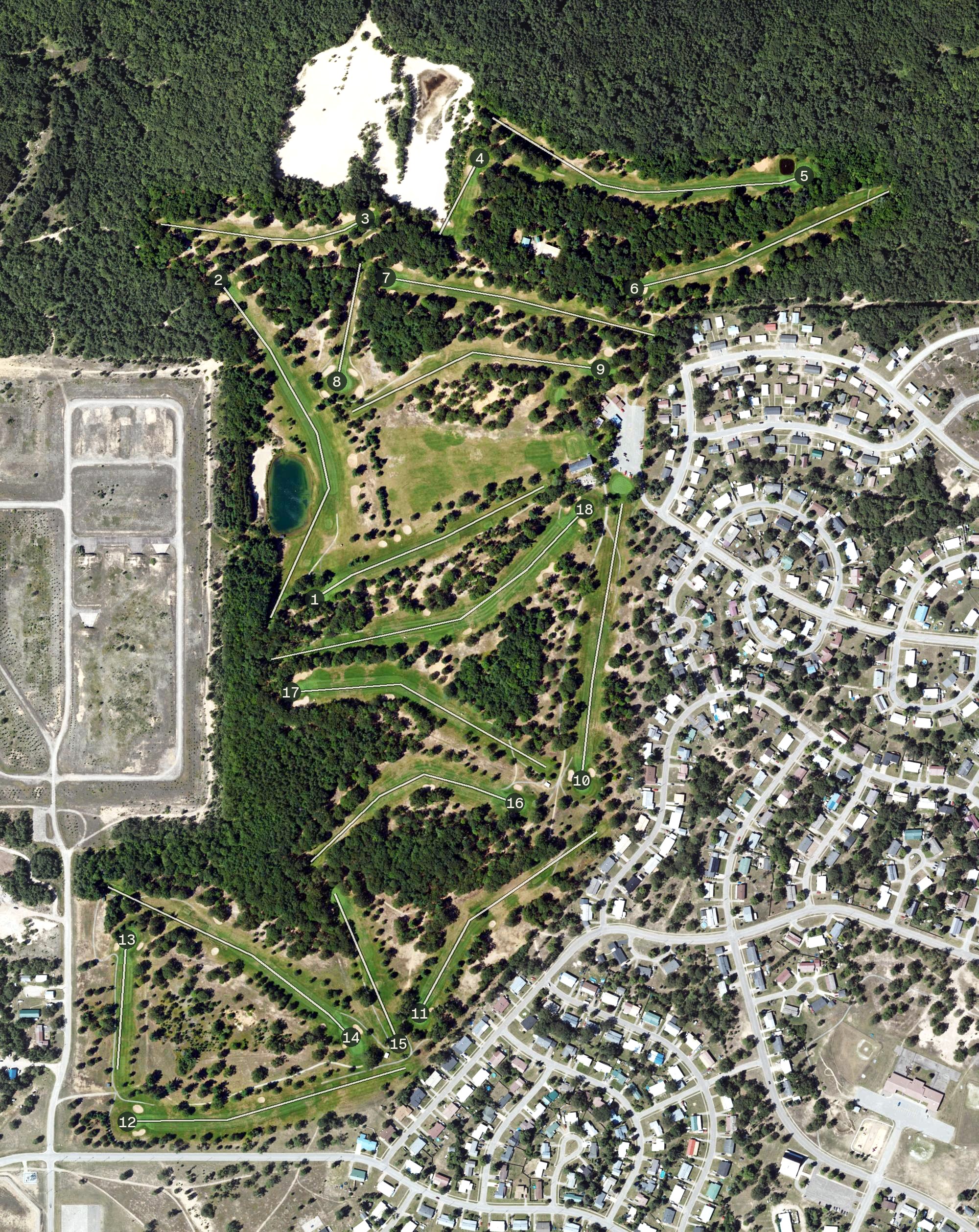 Aerial view of The Oaks at Kincheloe, MI