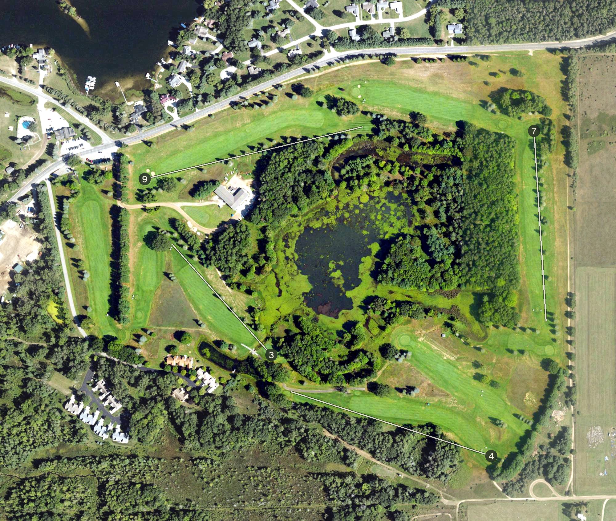Aerial view of The Pines, MI