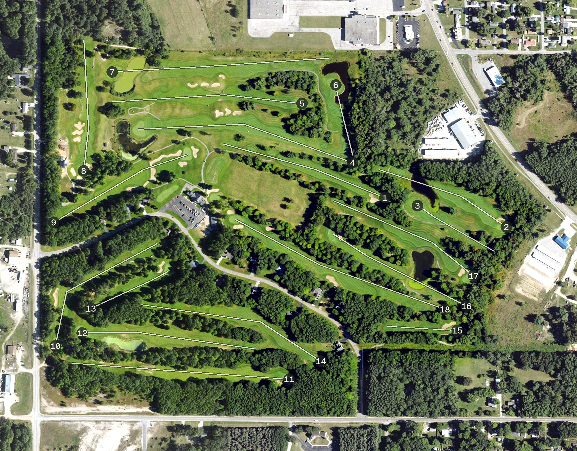 Aerial view of The Quest Golf Club, MI