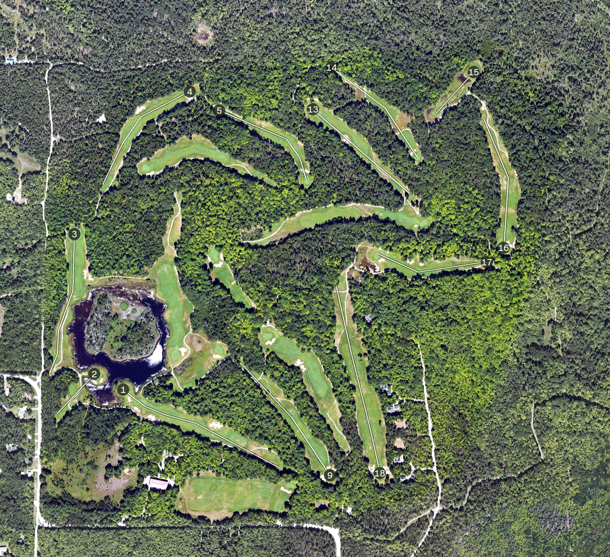 Aerial view of The Rock Golf Course, MI