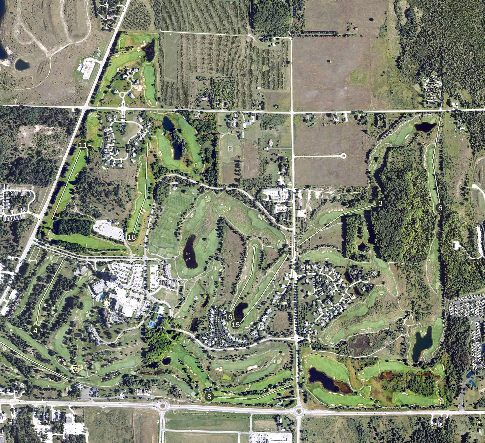 Aerial view of The Wolverine Golf Course, MI