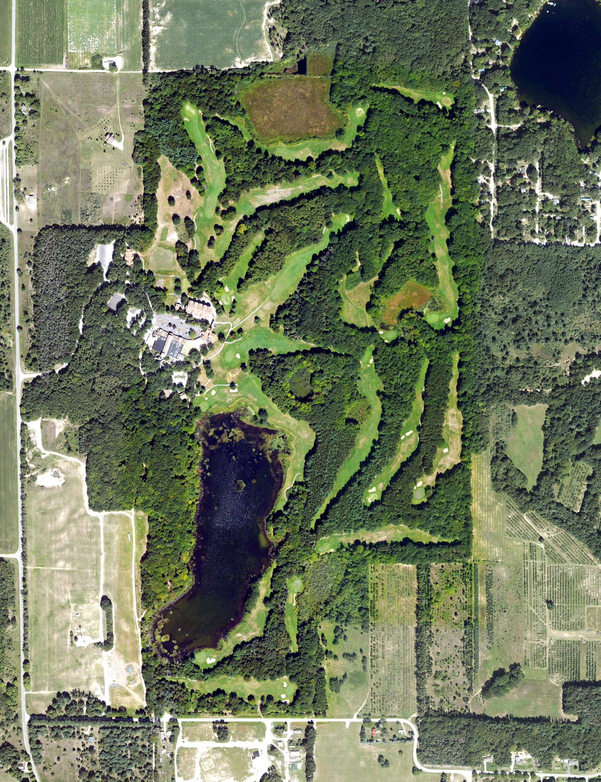 Aerial view of Thoroughbred Golf Club, MI