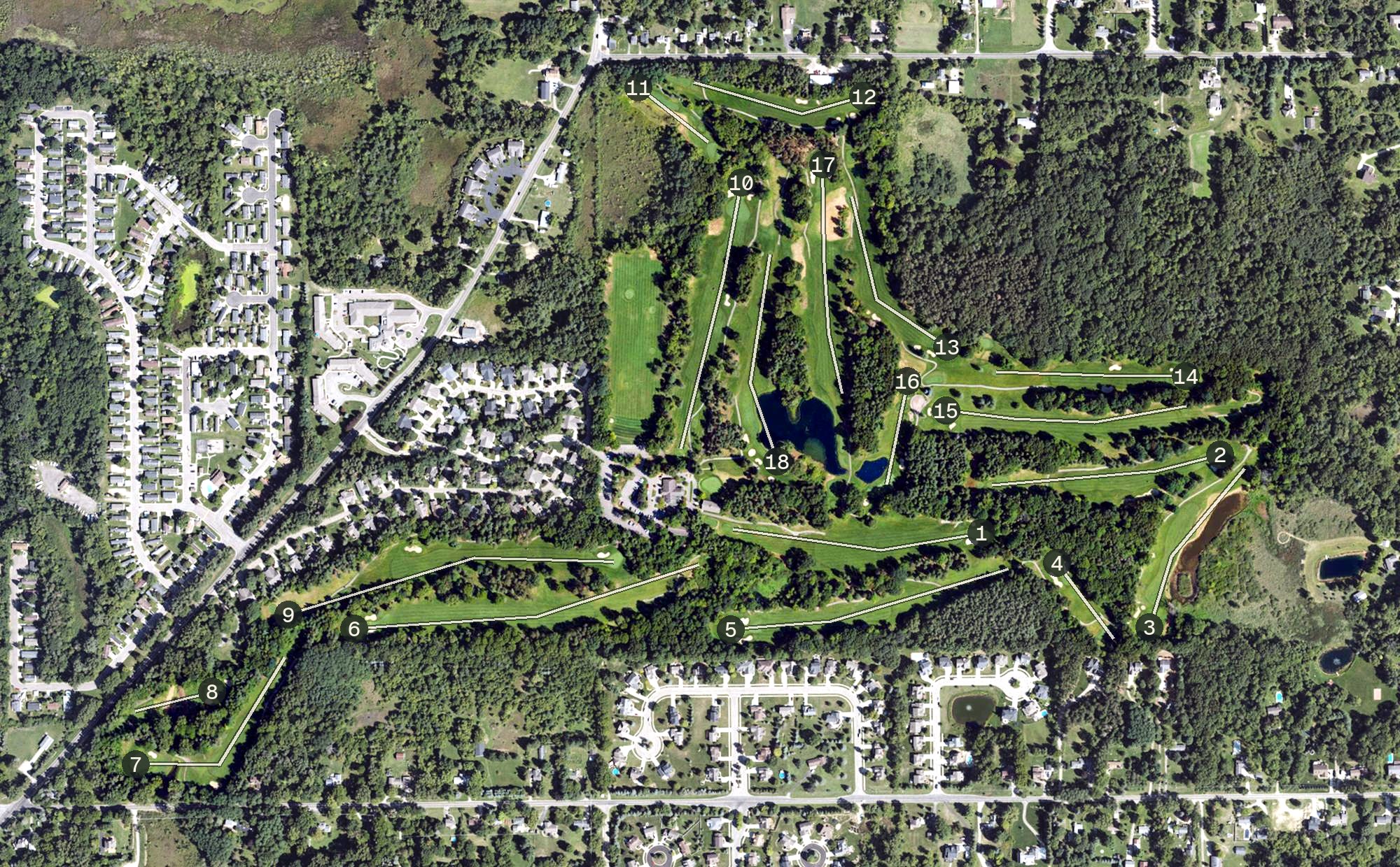 Aerial view of Timber Ridge Golf Club, MI