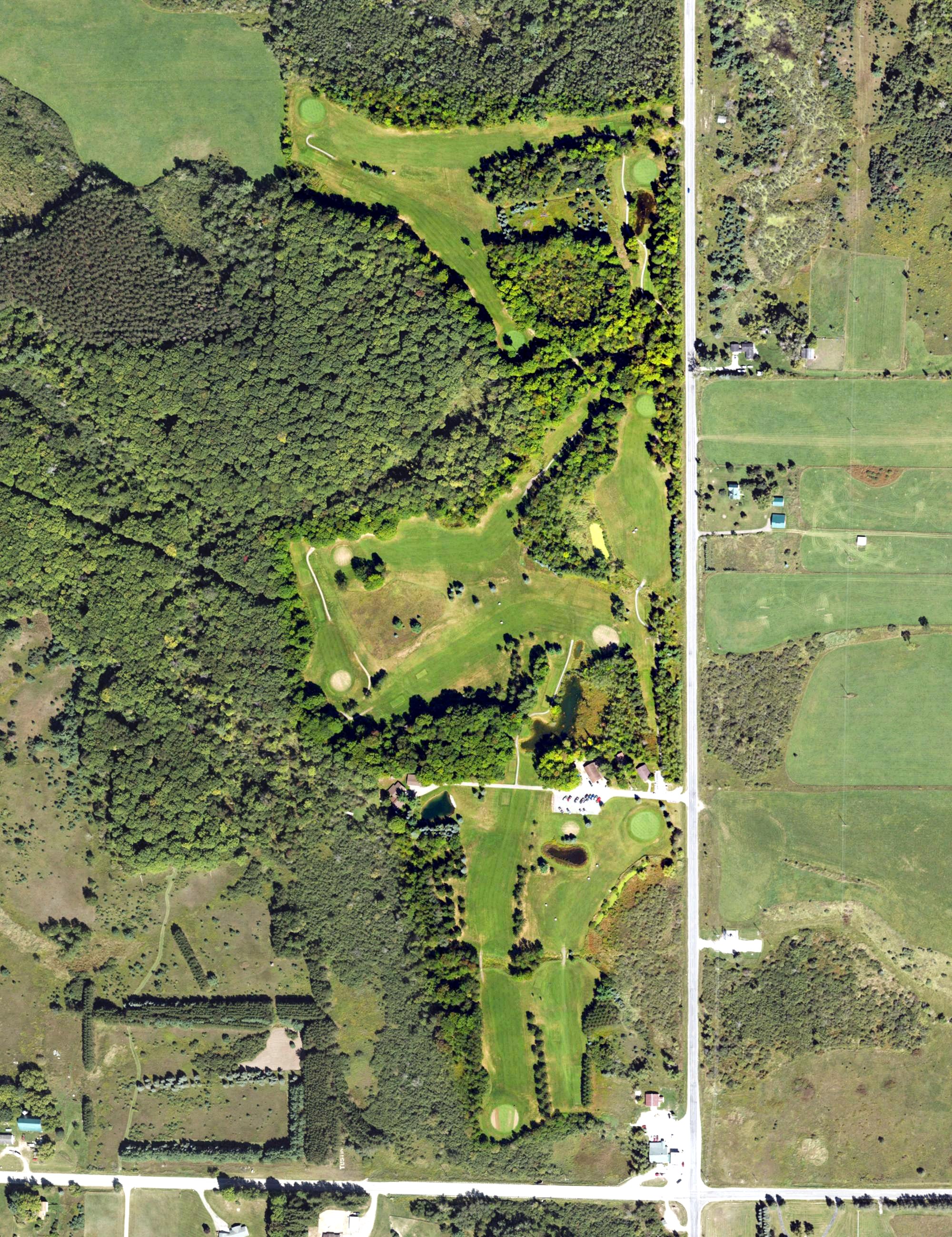 Aerial view of Tustin Trails Golf Course, MI