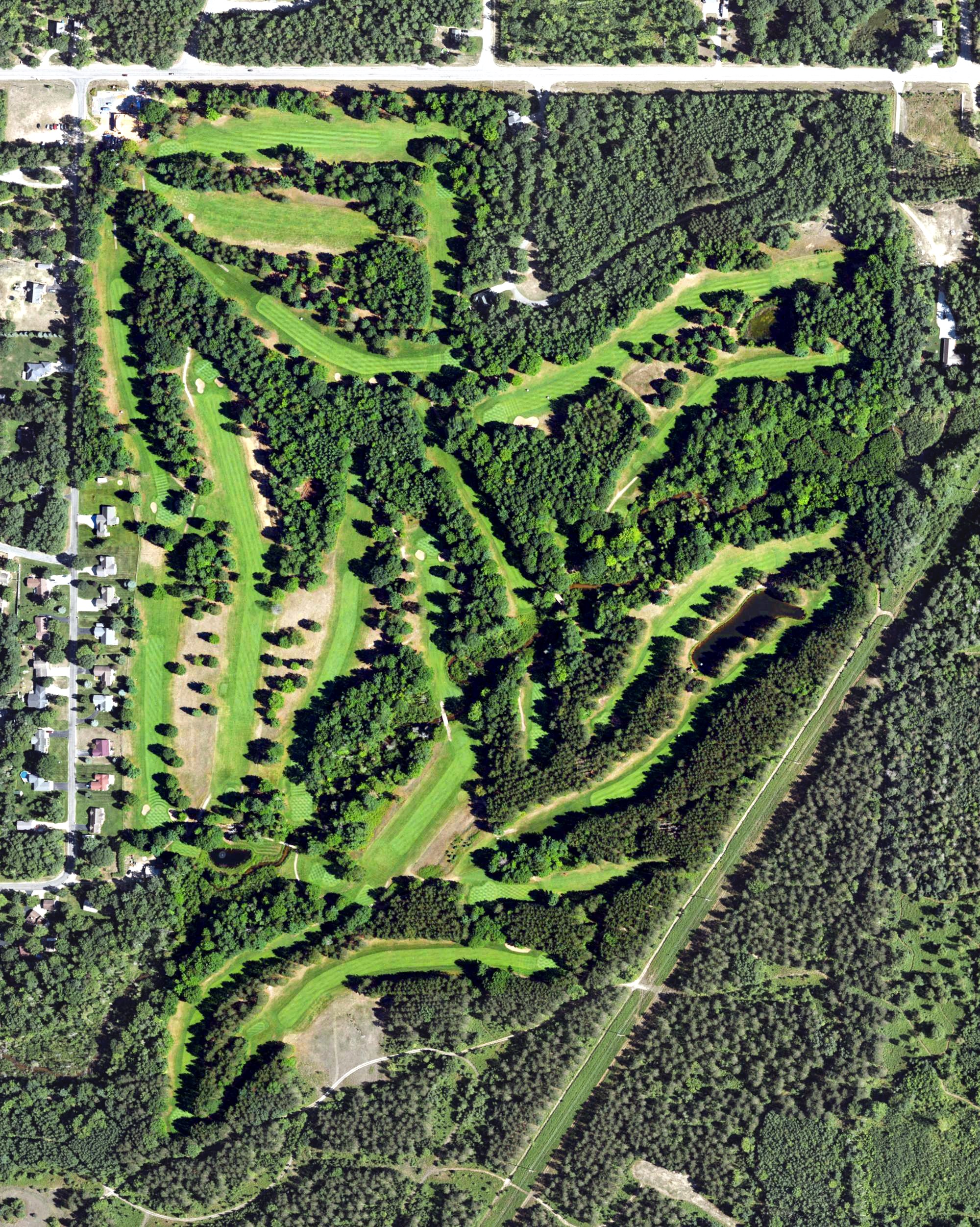 Aerial view of Twin Birch Golf Course, MI