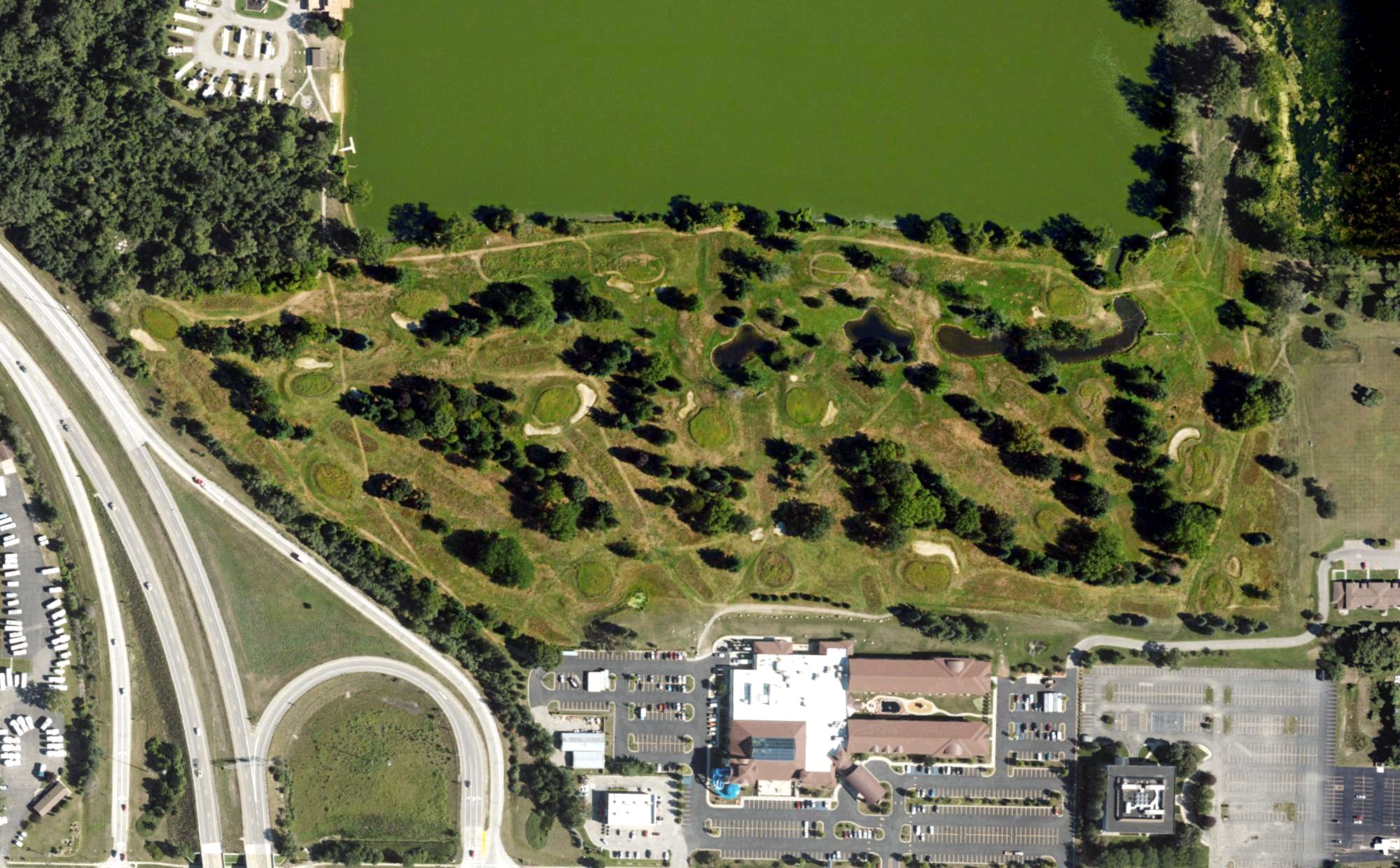 Aerial view of Waabooz Run Golf Course, MI