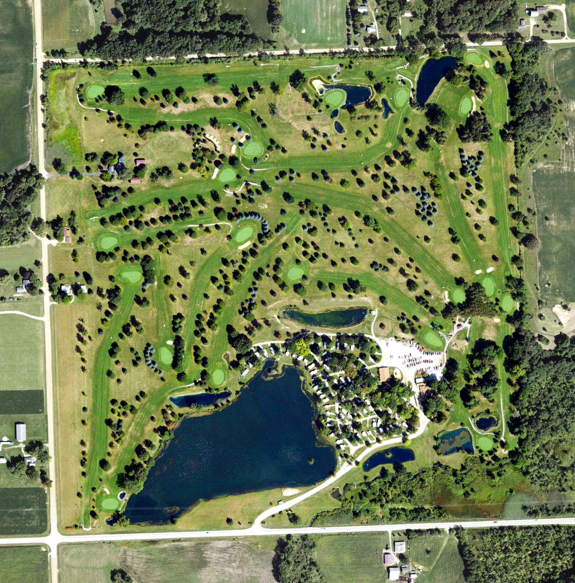 Aerial view of Washakie Golf and RV Resort, MI