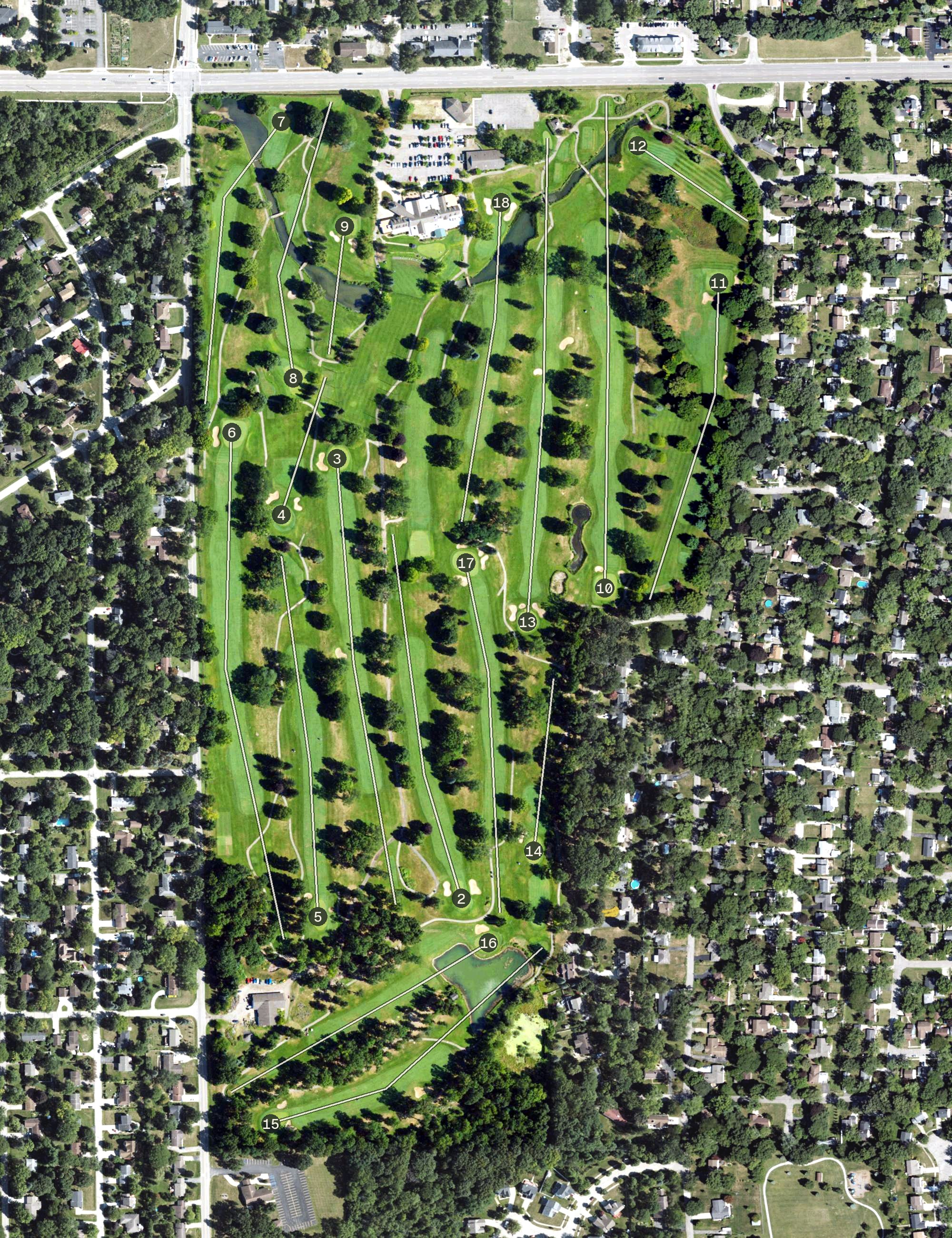 Aerial view of Washtenaw Golf Club, MI