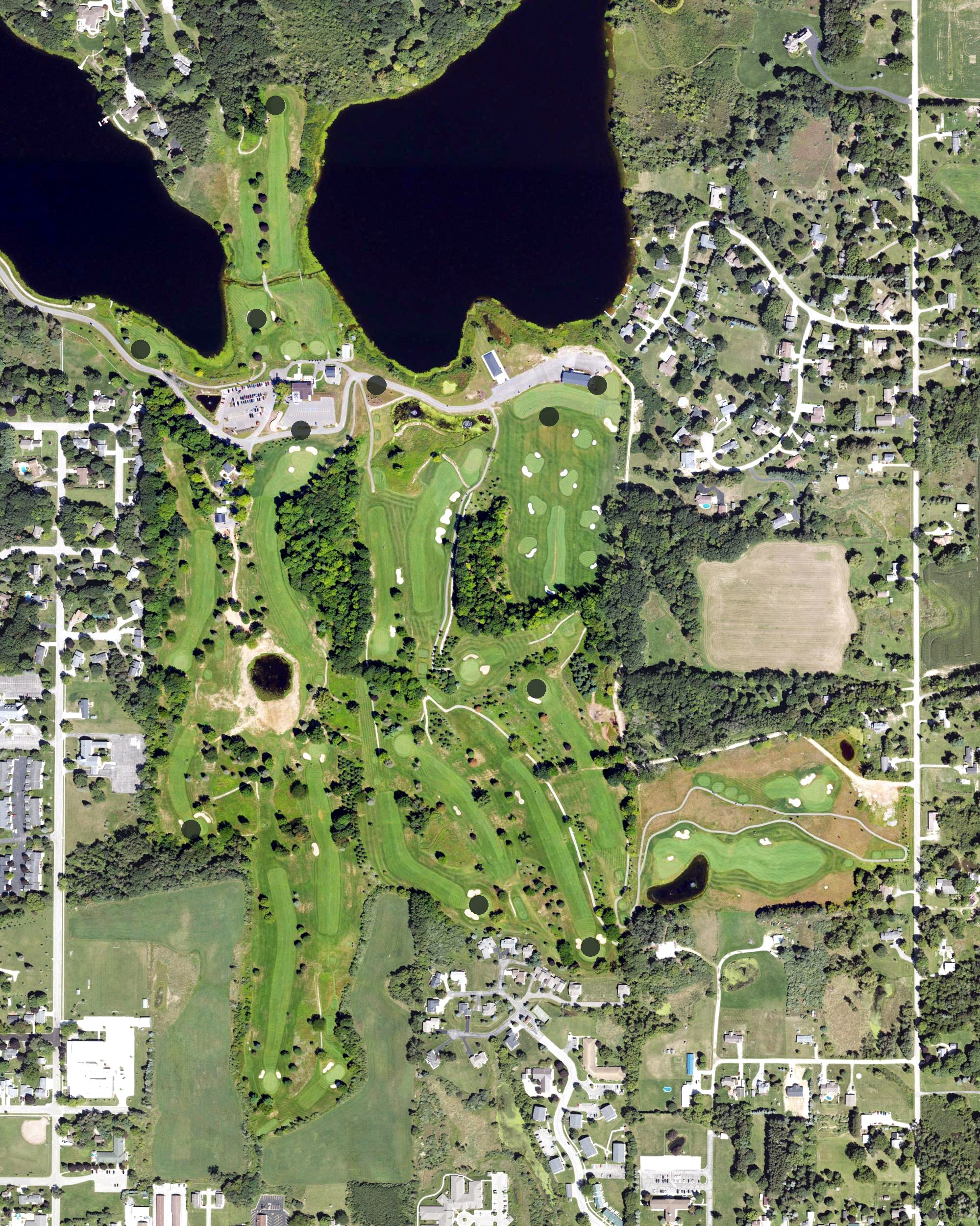 Aerial view of Waters Edge Golf Course, MI