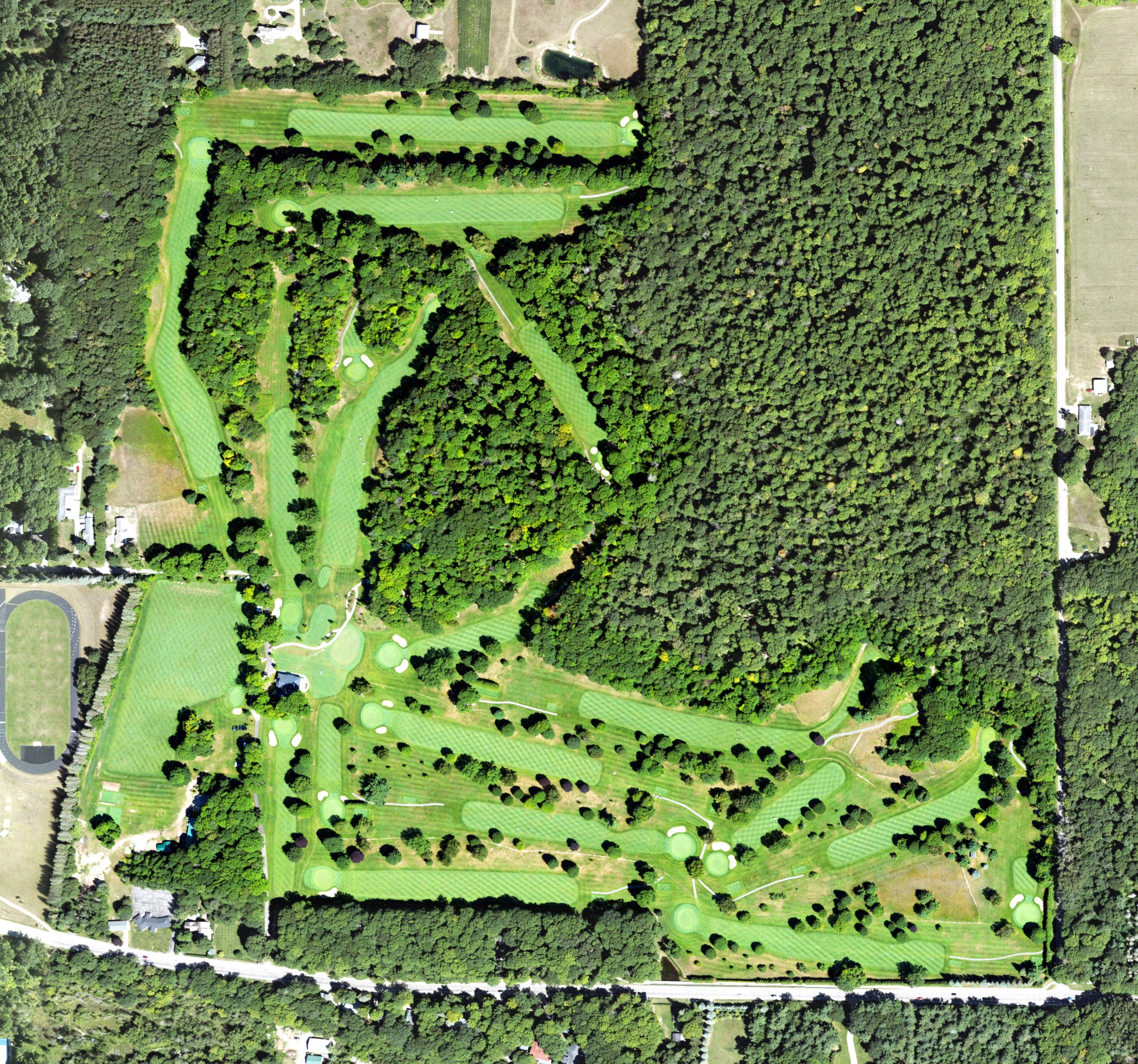 Aerial view of Wequetonsing Golf Club, MI