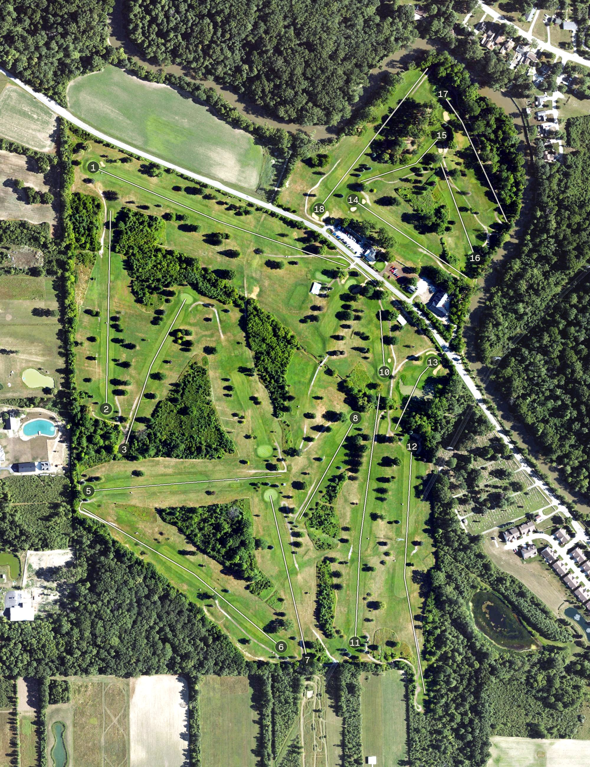 Aerial view of Wesburn Golf Club, MI
