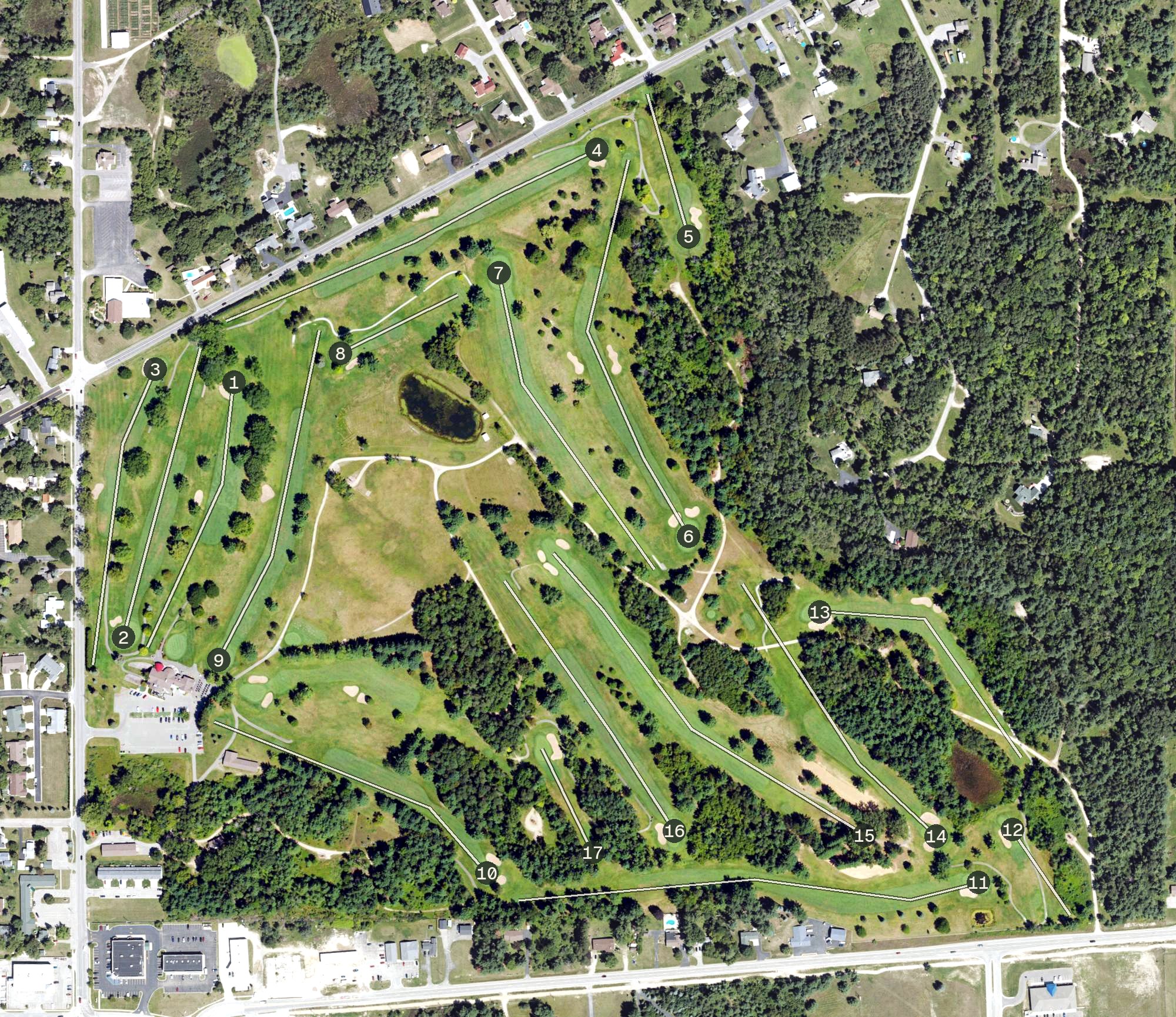 Aerial view of West Branch Country Club, MI