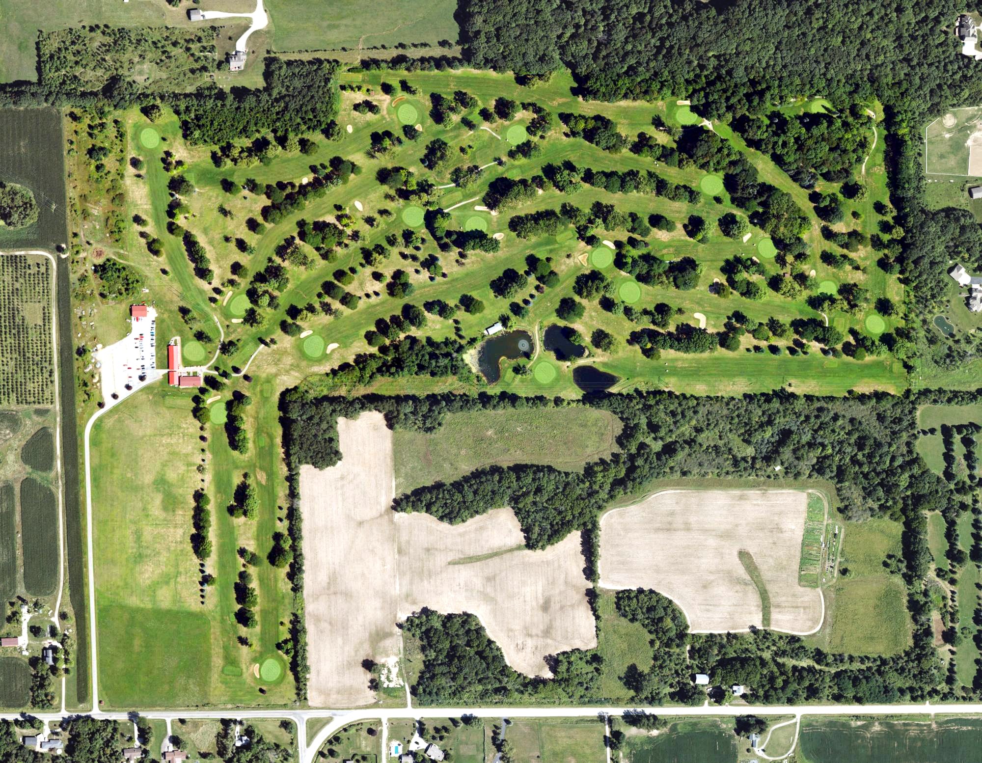 Aerial view of Western Greens Country Club, MI