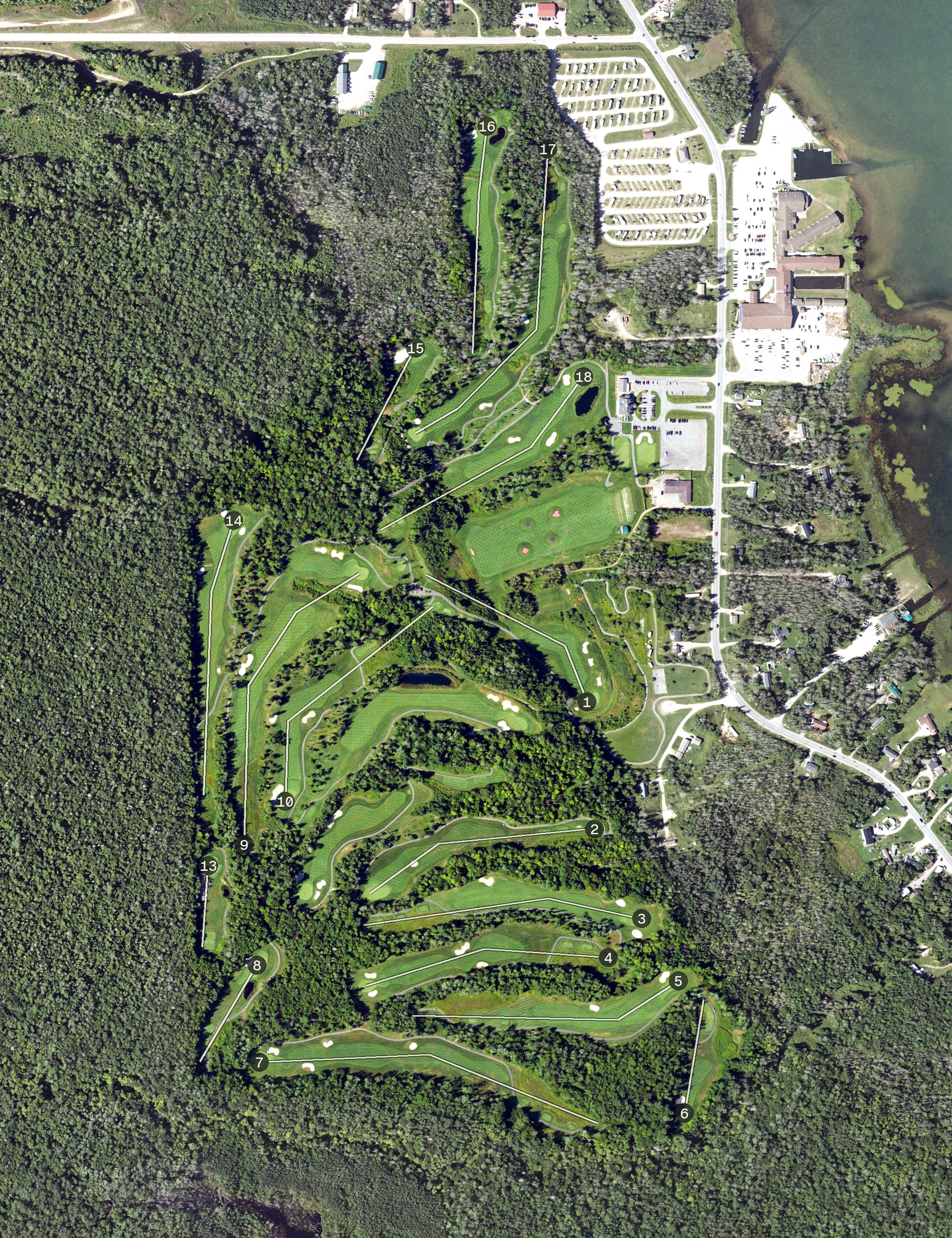 Aerial view of Wild Bluff Golf Course, MI