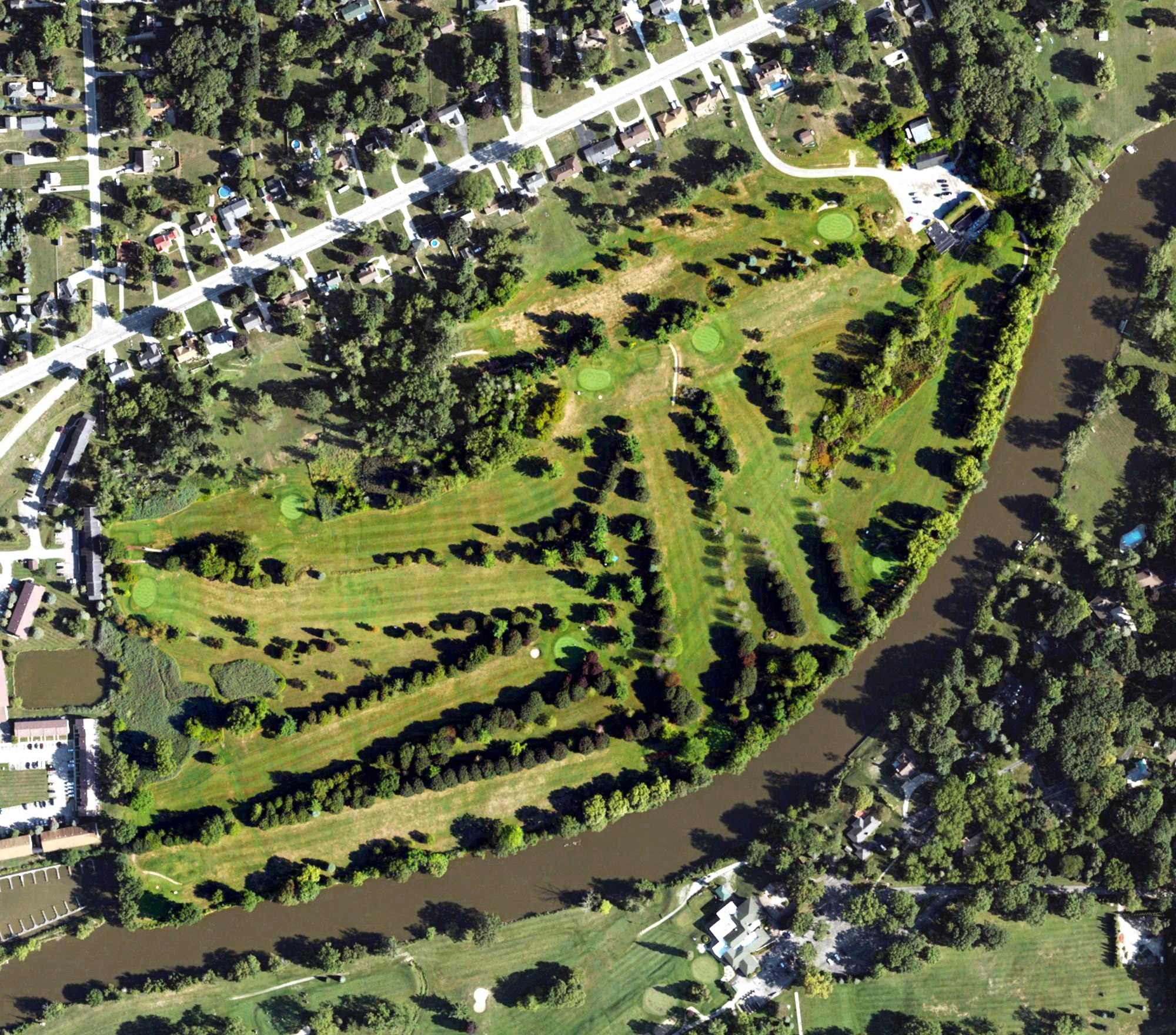 Aerial view of Willow Ridge Golf Club, MI