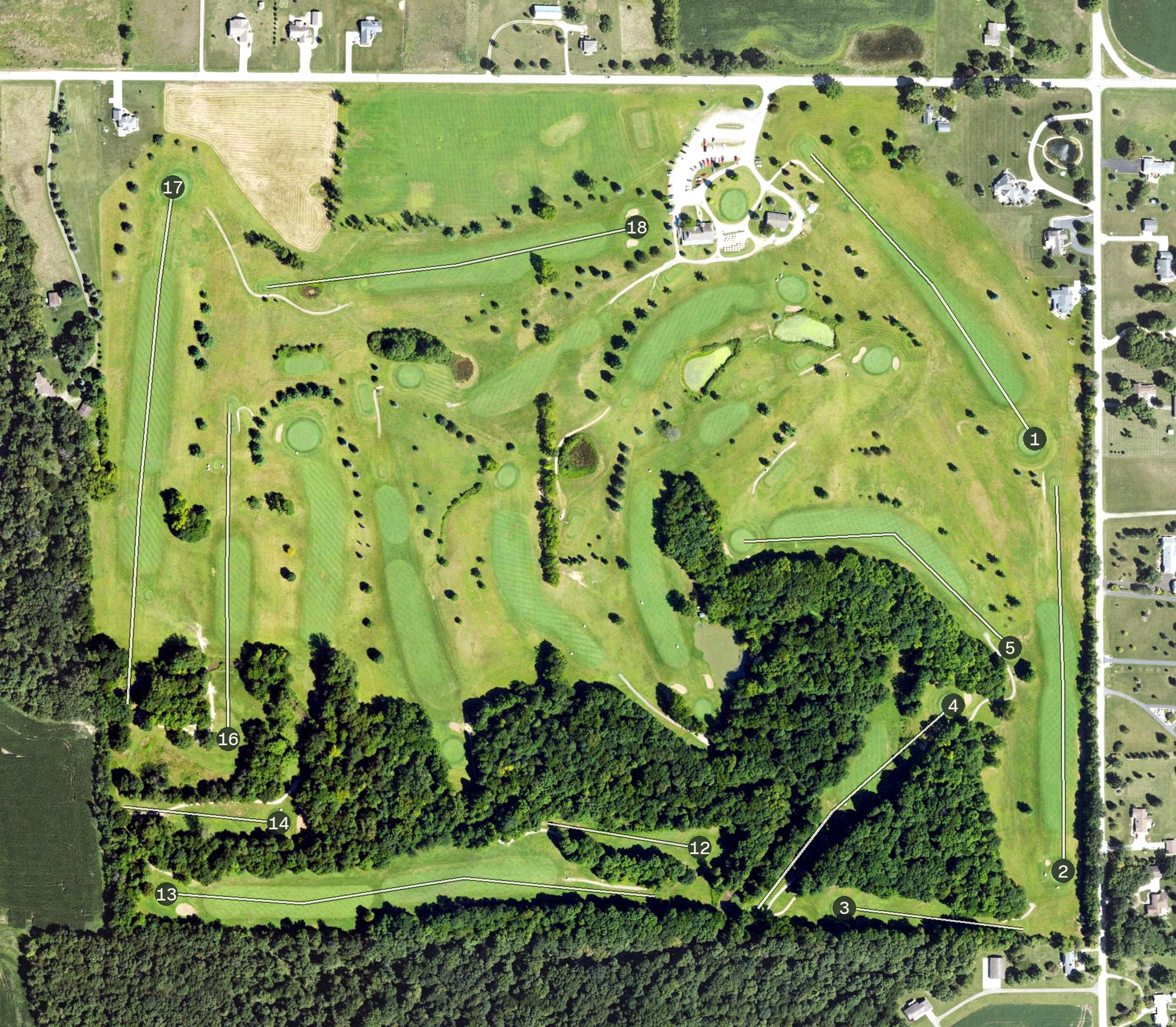Aerial view of Wolf Creek Golf Club, MI