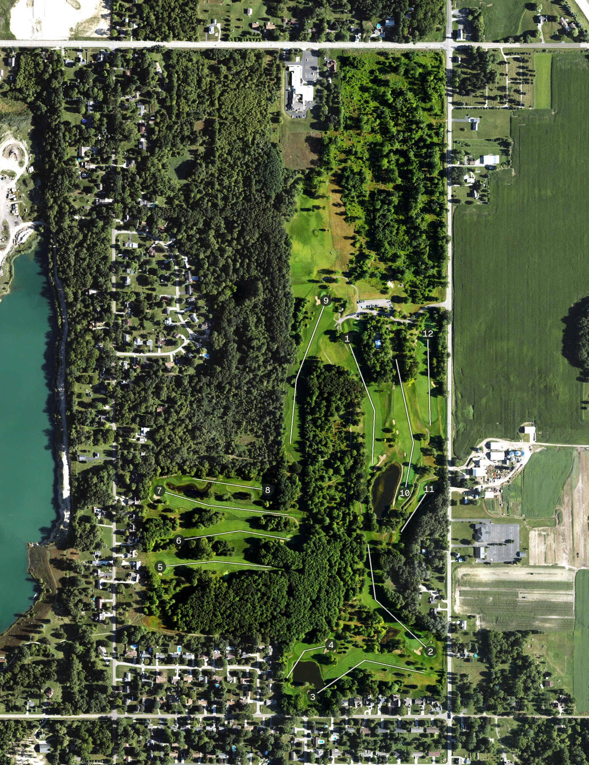 Aerial view of Woodside Golf Course, MI