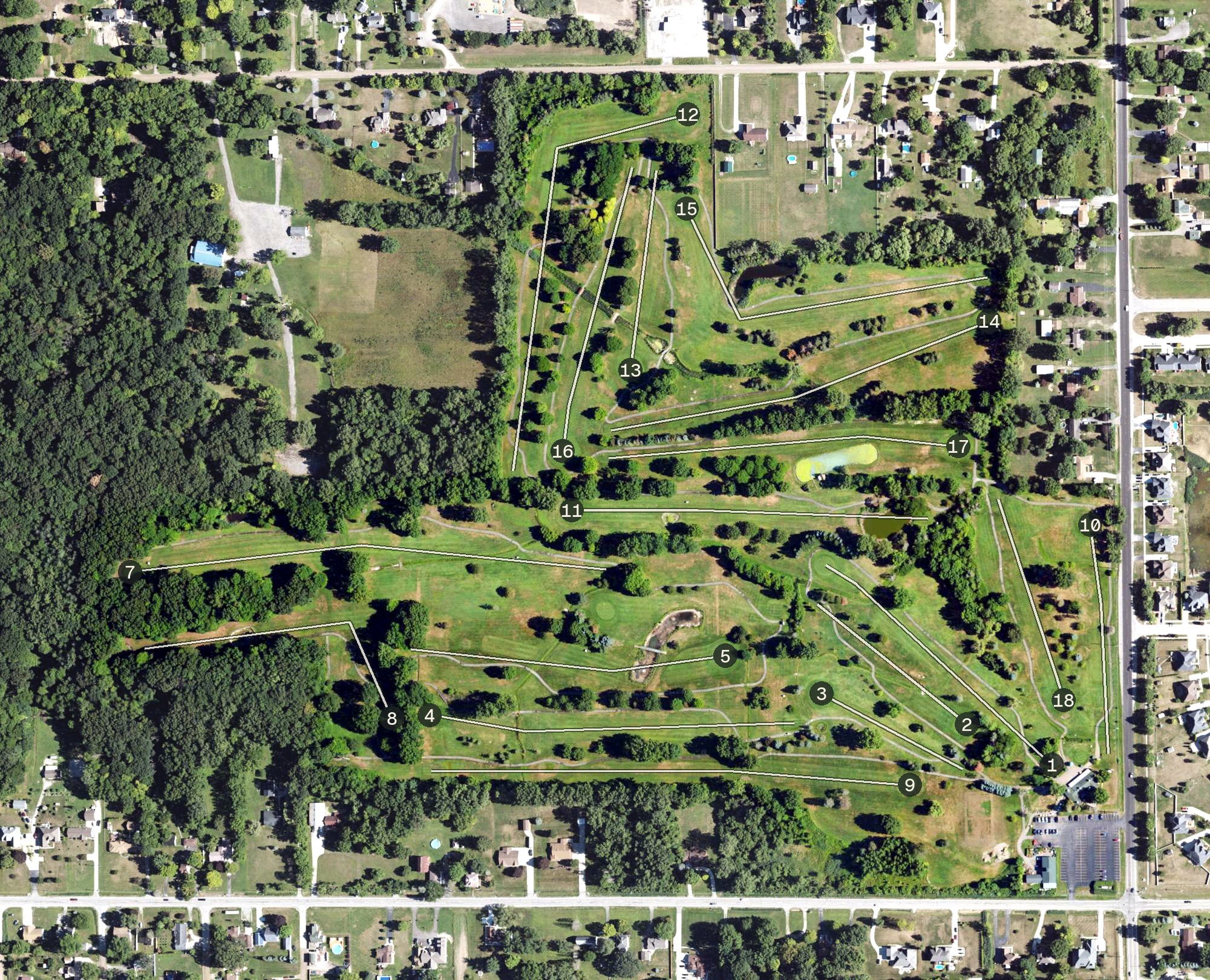 Aerial view of Woodside Meadows Golf Course, MI