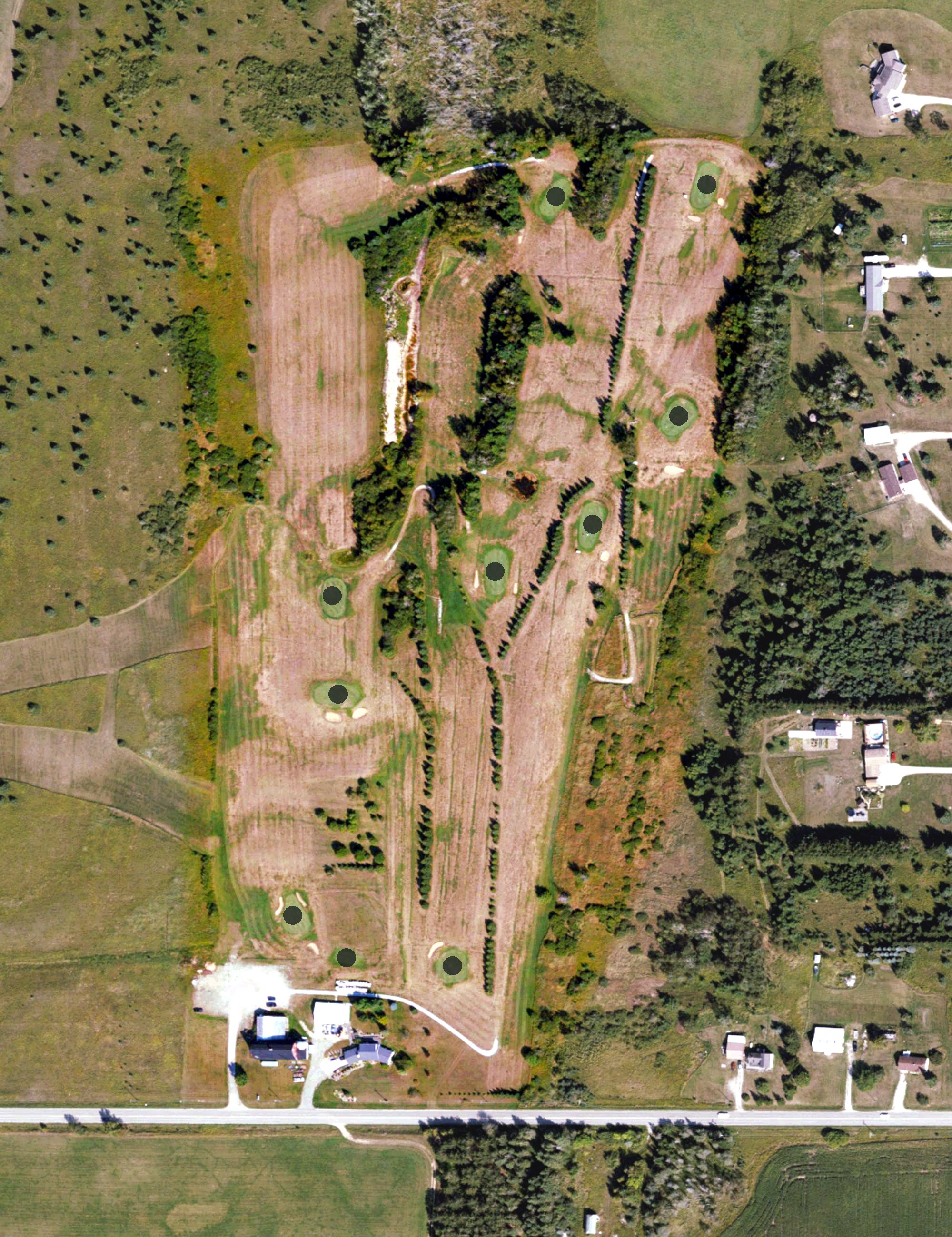 Aerial view of Woody’s Run Public Golf Course, MI
