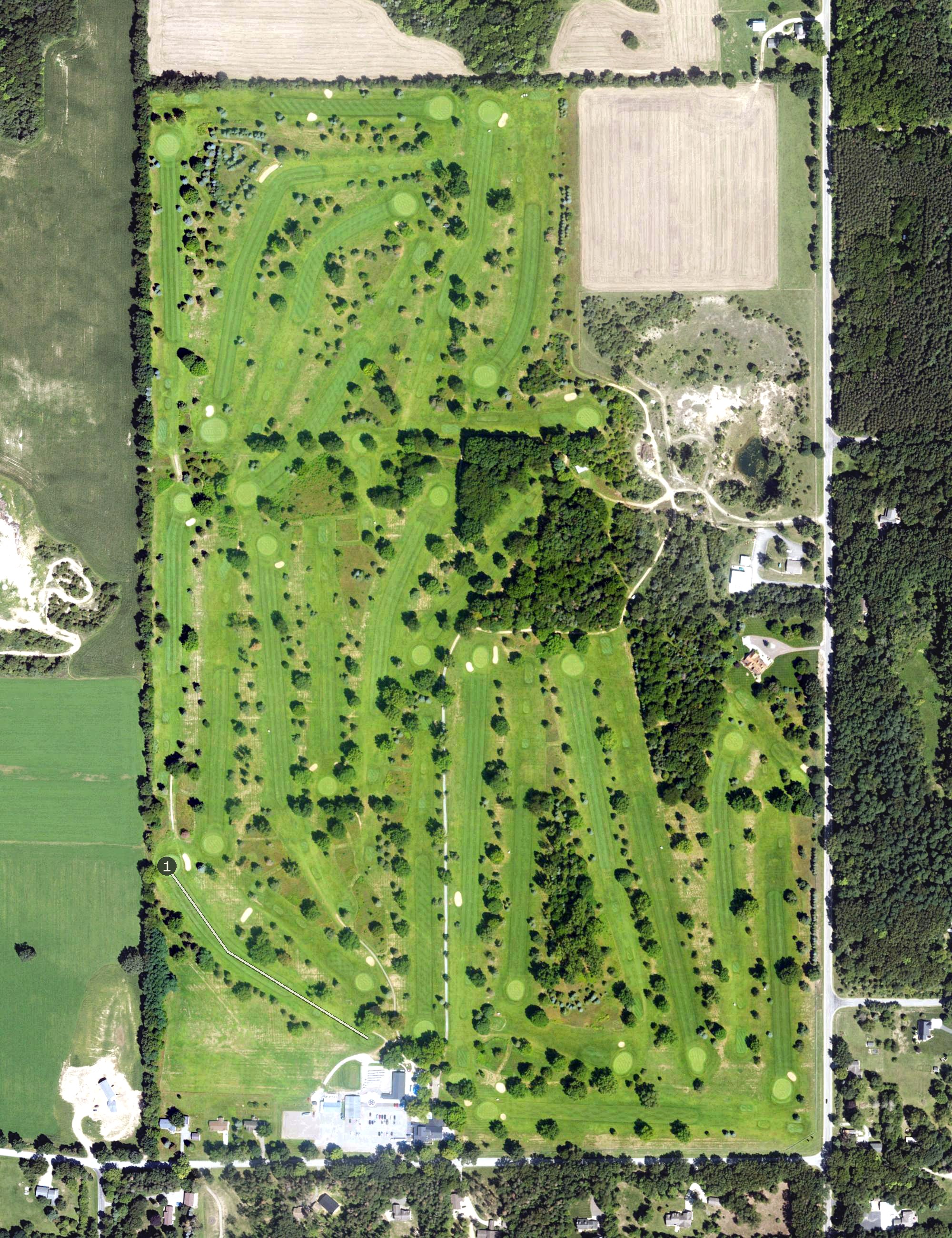 Aerial view of Yankee Springs Golf Course, MI