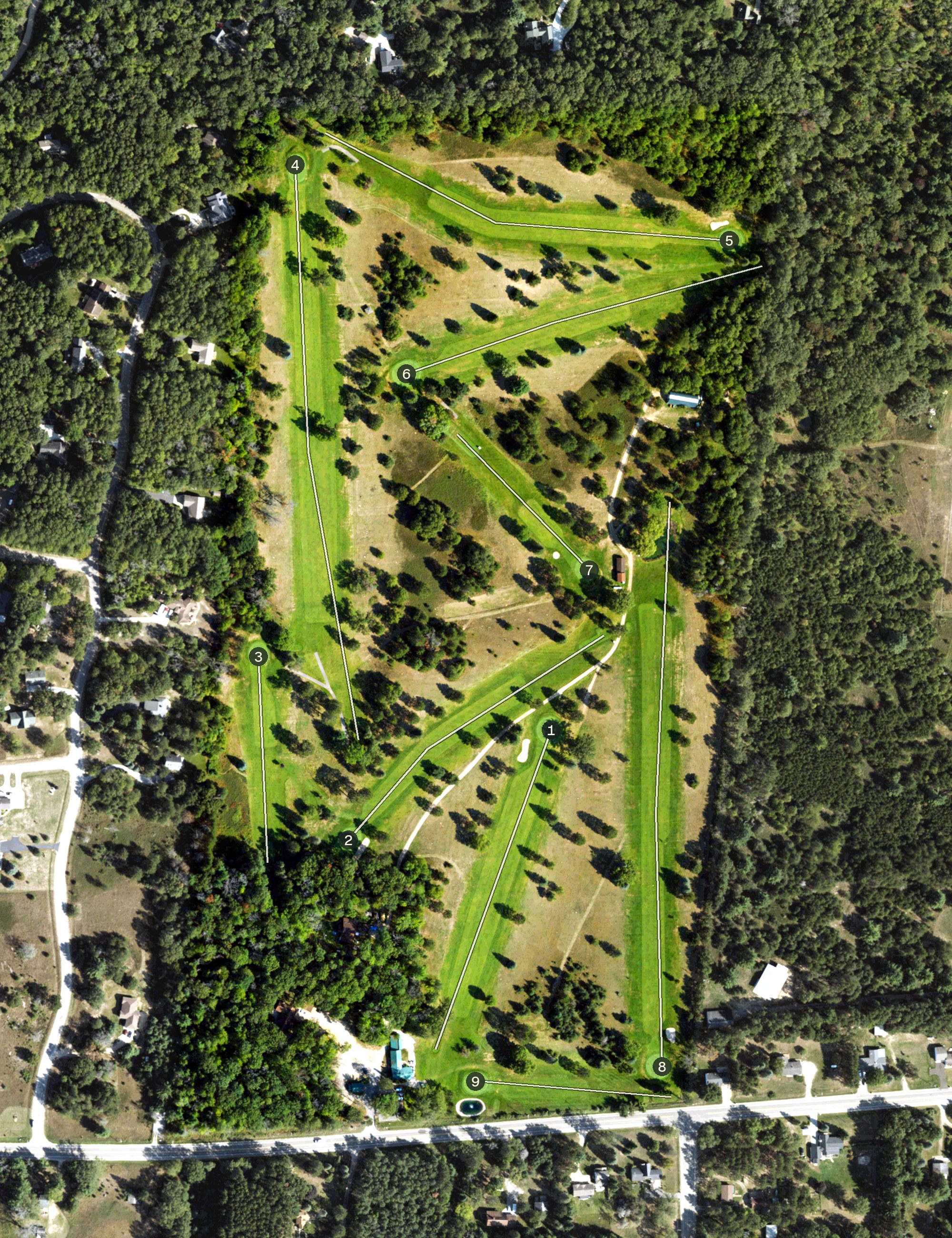 Aerial view of Ye Olde Country Club, MI