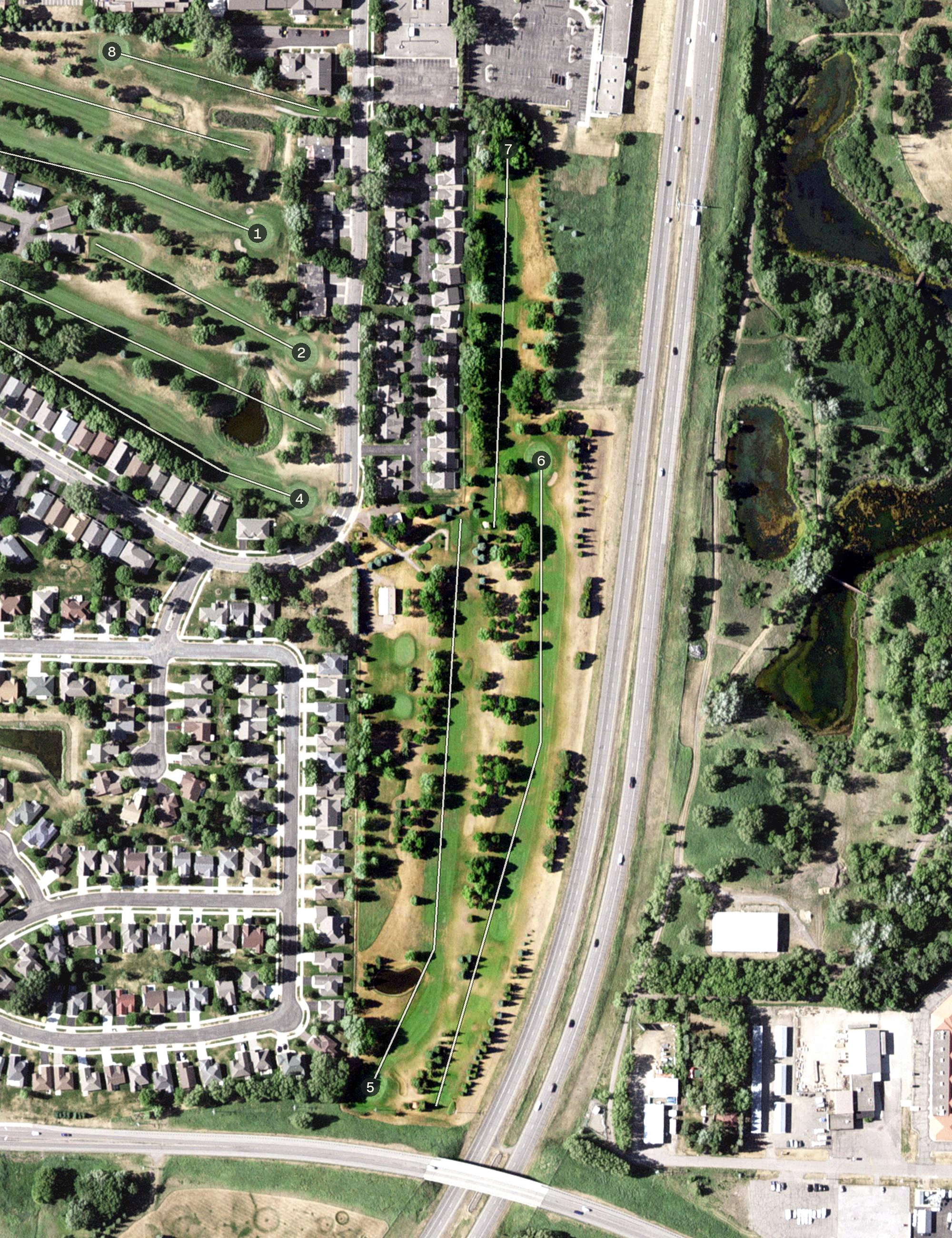 Aerial view of Angushire Golf Club, MN