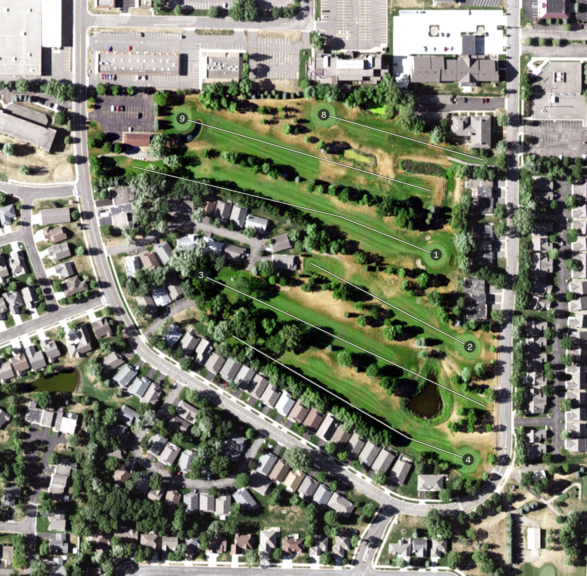 Aerial view of Angushire Golf Club, MN