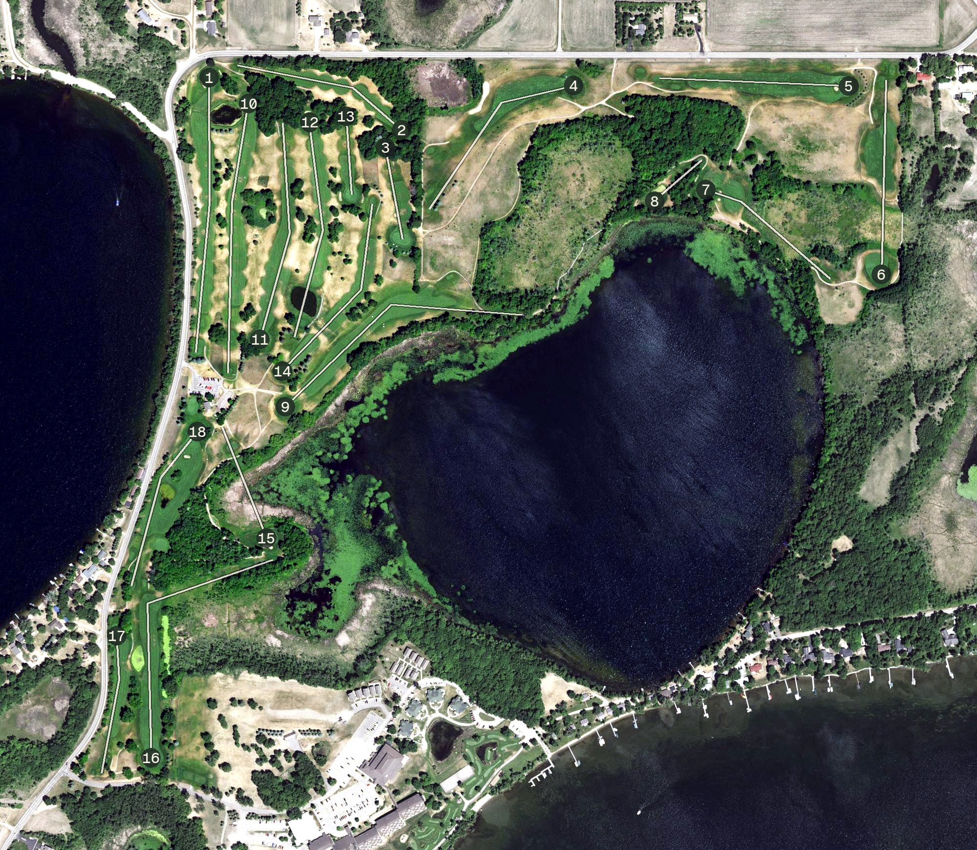 Aerial view of Atikwa Golf Club, MN