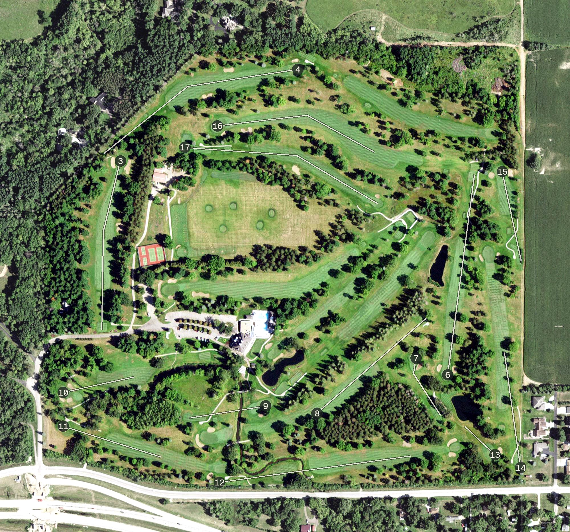 Aerial view of Austin Country Club, MN