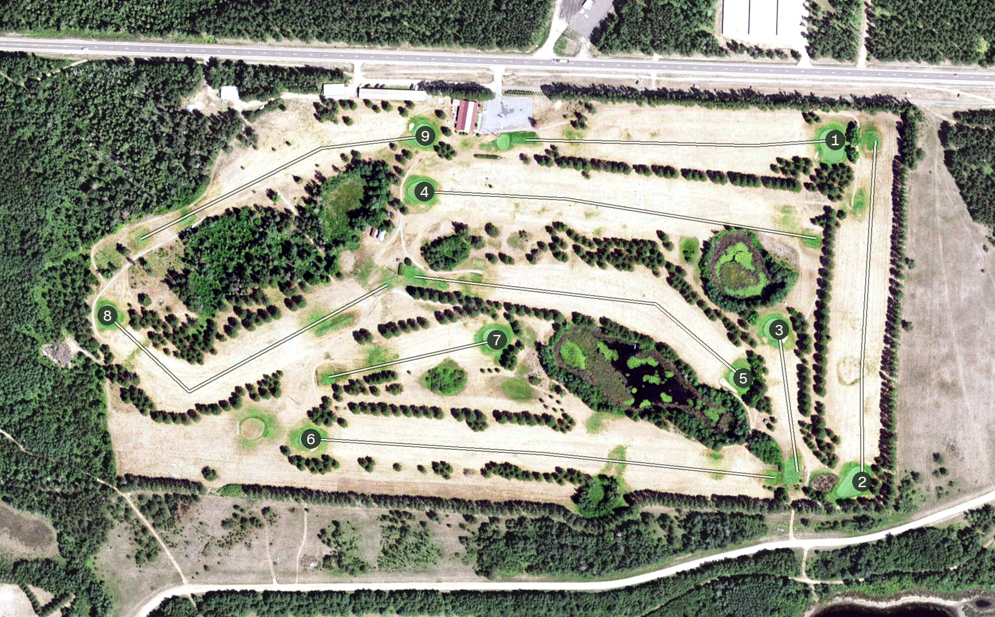 Aerial view of Babbitt Golf Course, MN