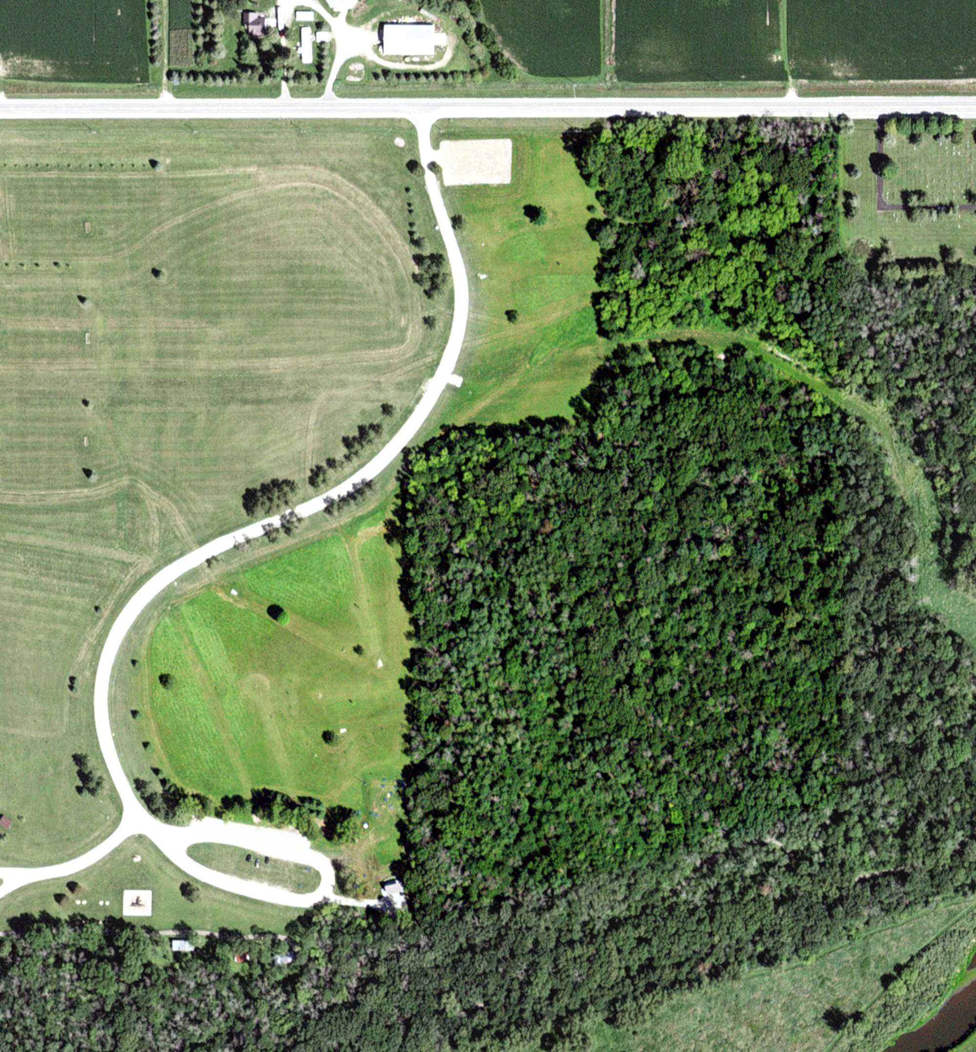 Aerial view of Bear Cave Park DISC Golf Course, MN