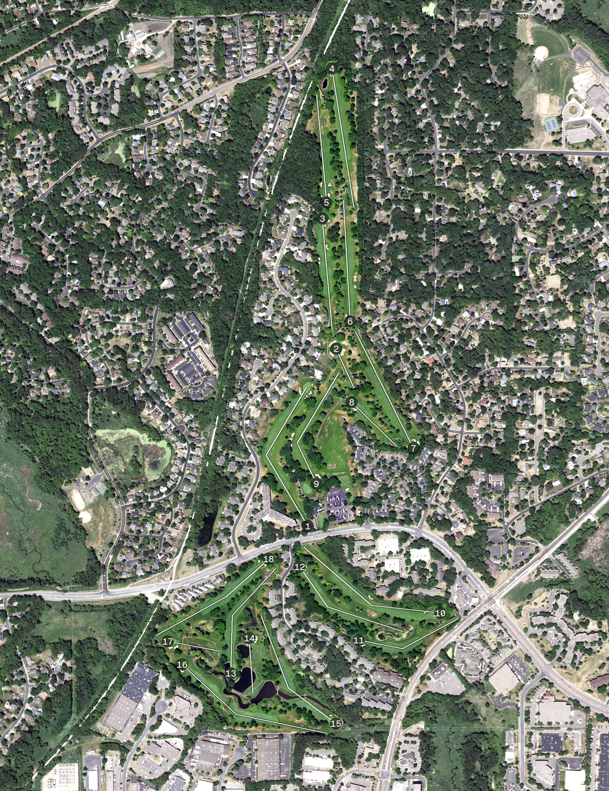 Aerial view of Bent Creek Golf Club, MN