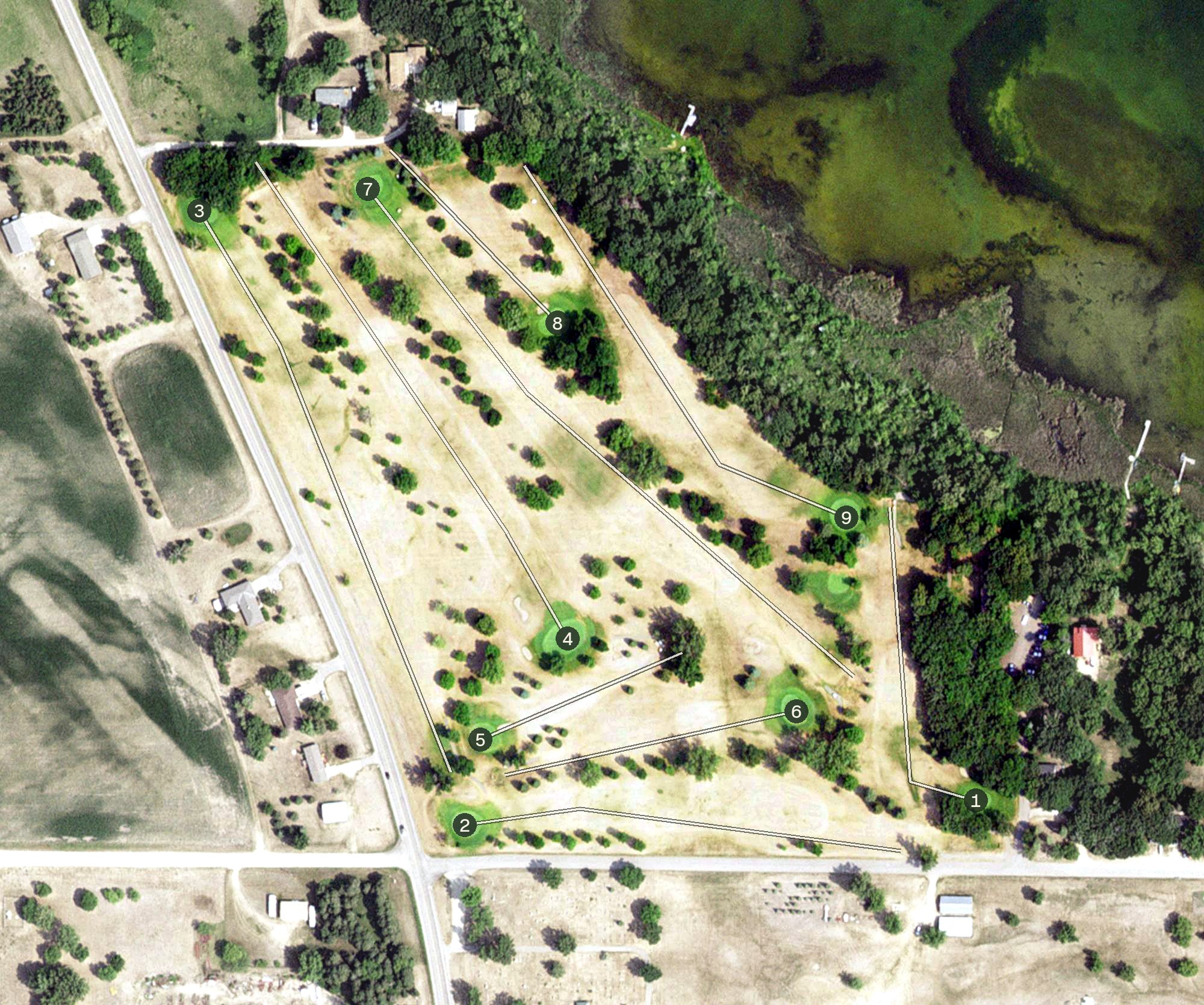 Aerial view of Birchwood Golf Course, MN