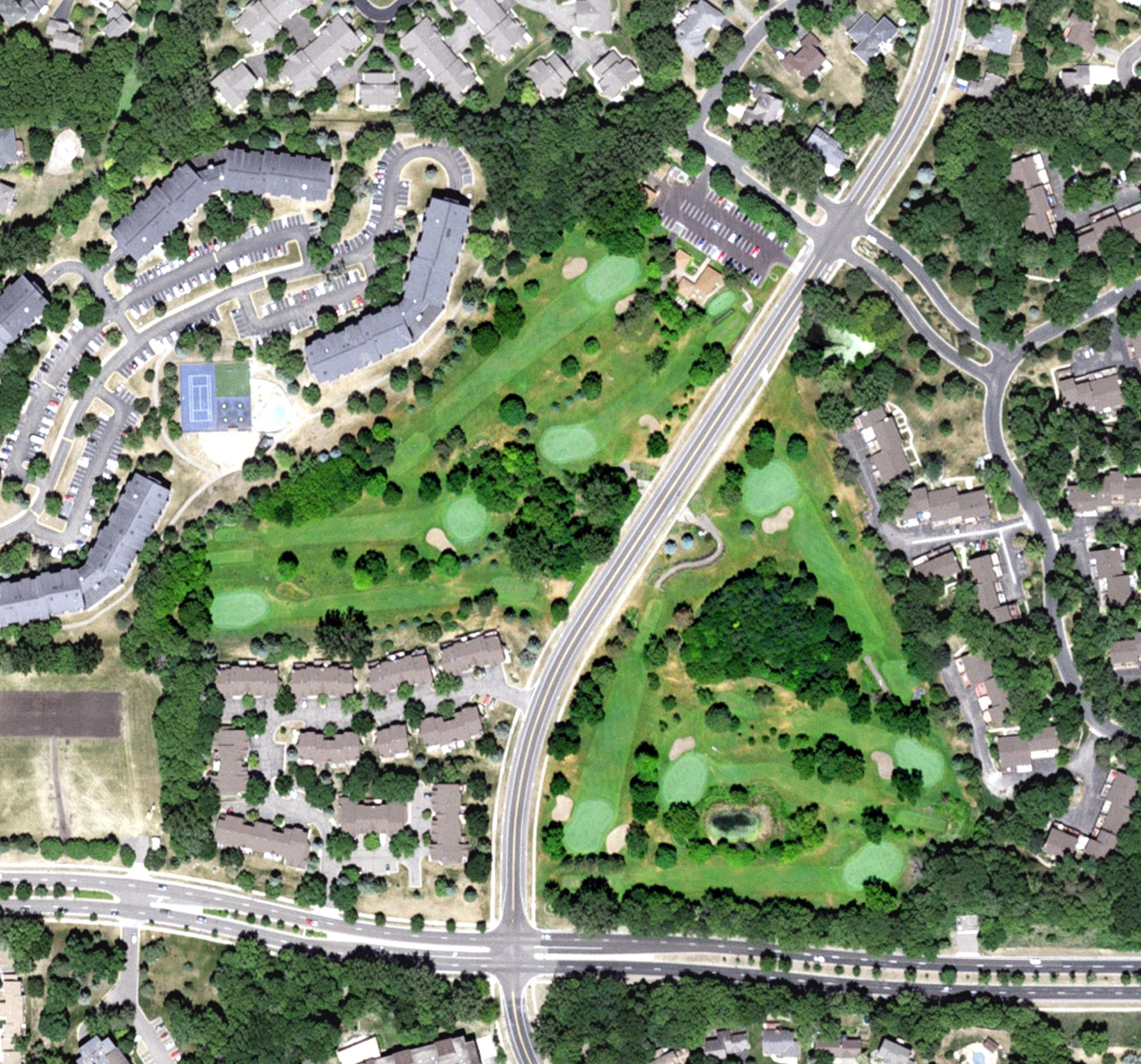 Aerial view of Birnamwood Golf Course, MN