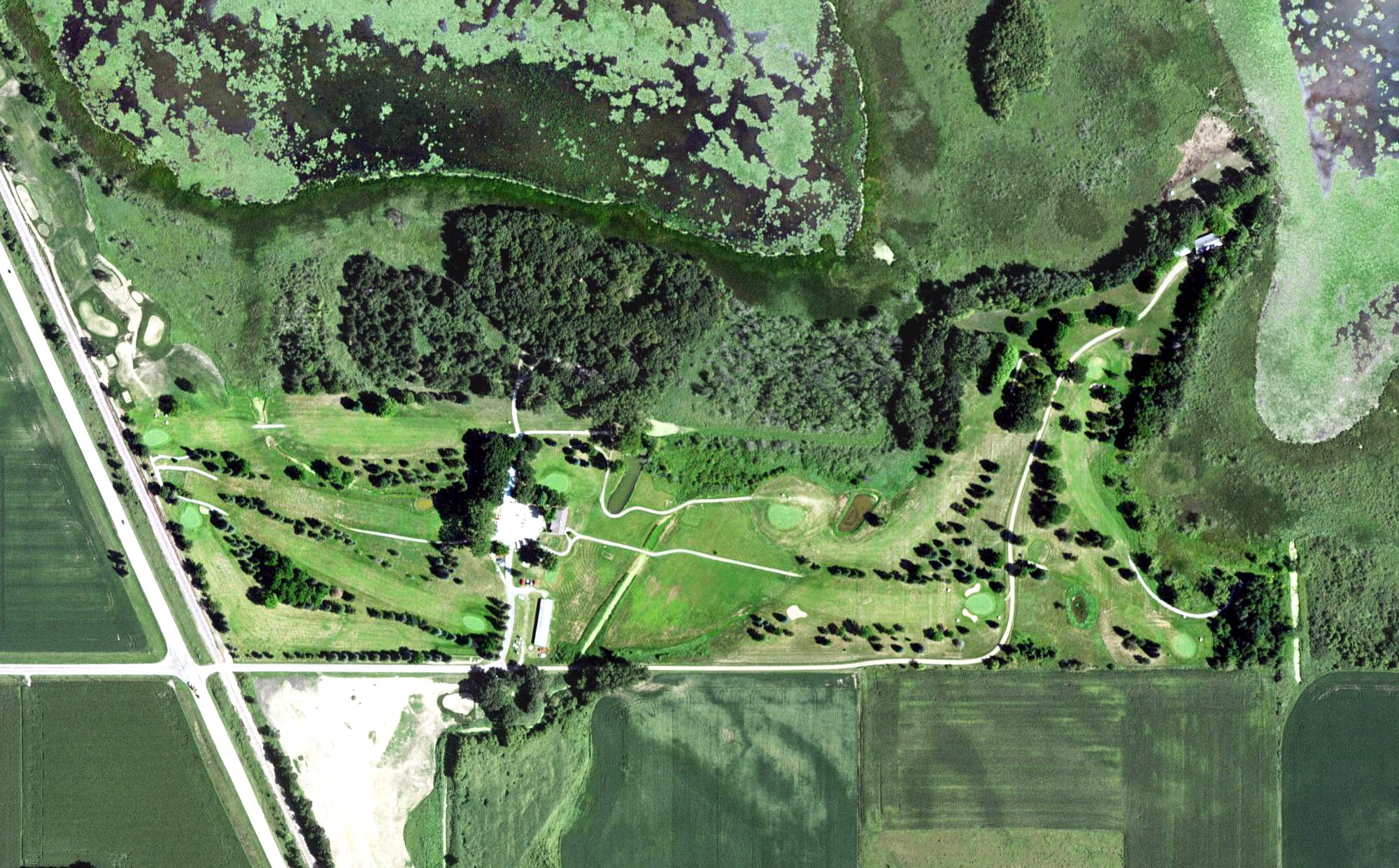 Aerial view of Blooming Prairie Country Club, MN