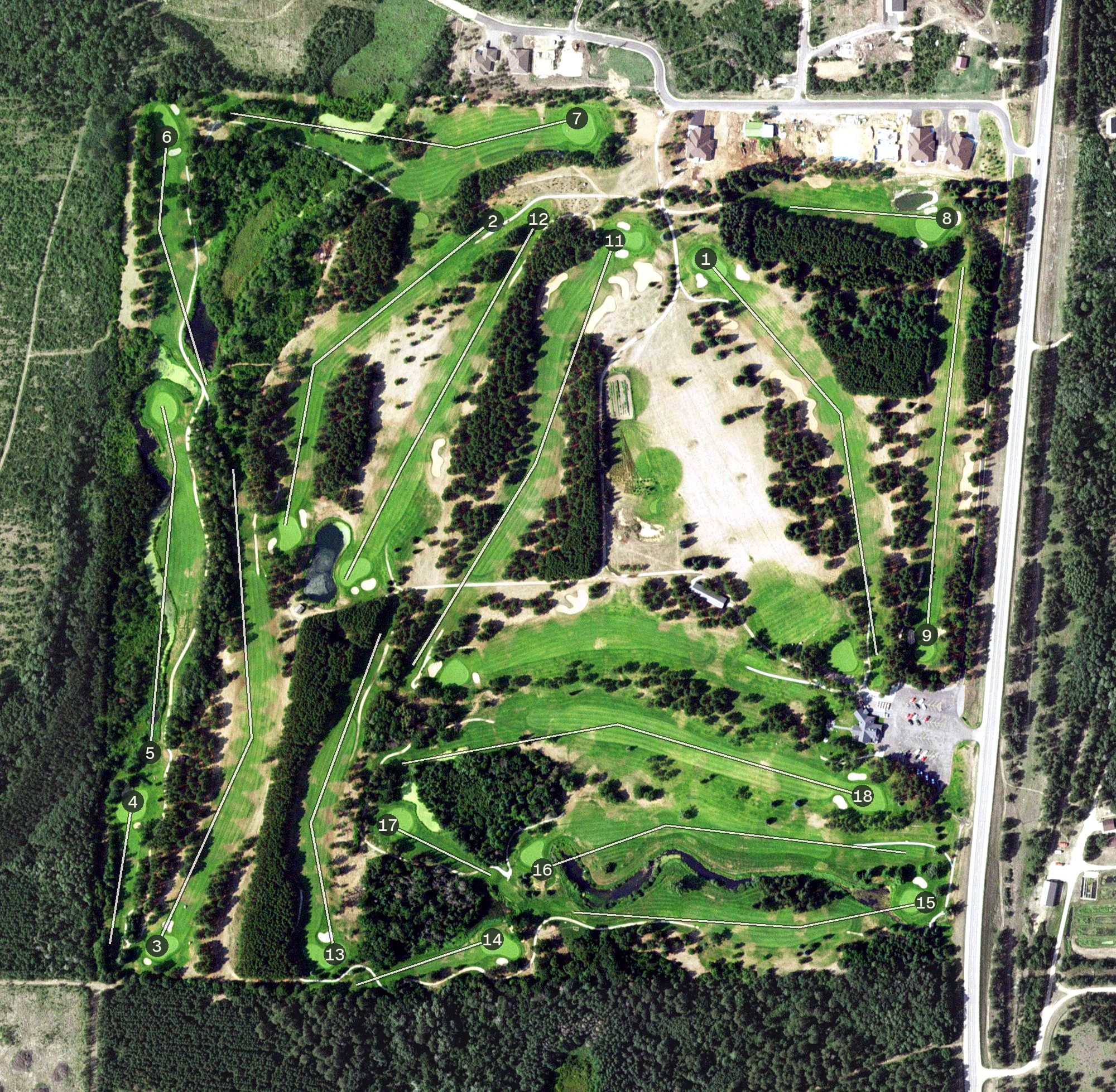 Aerial view of Blueberry Pines Golf Club, MN