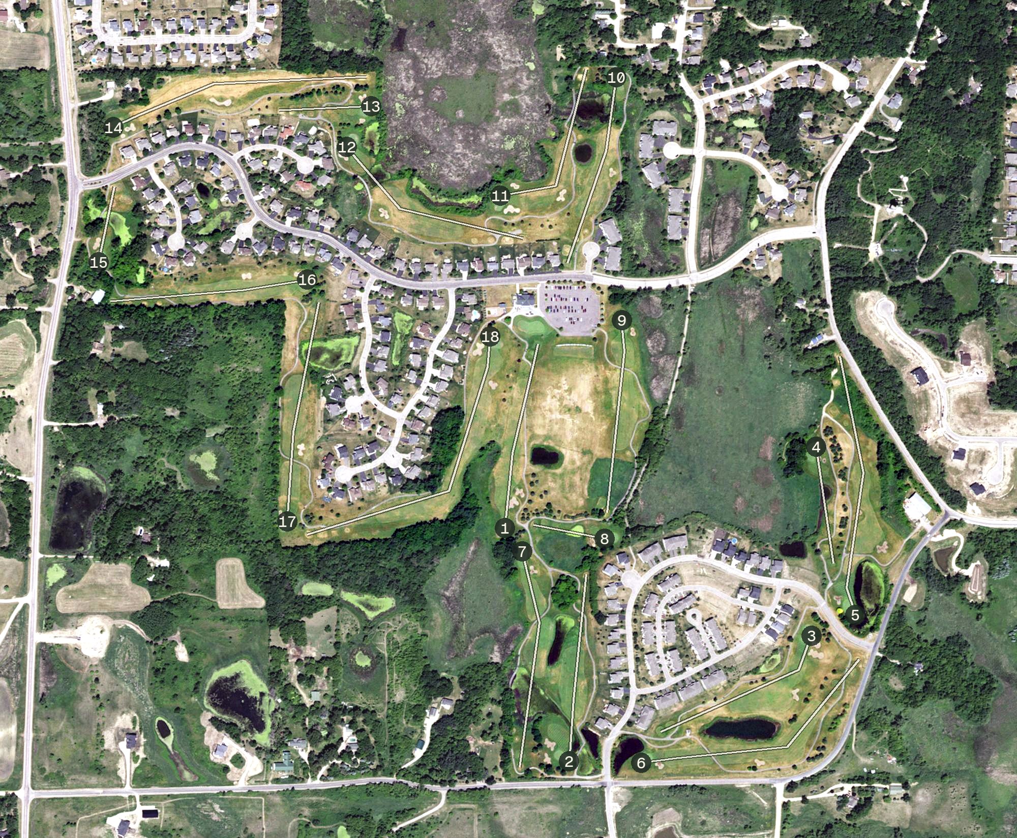 Aerial view of Boulder Pointe Golf Club, MN