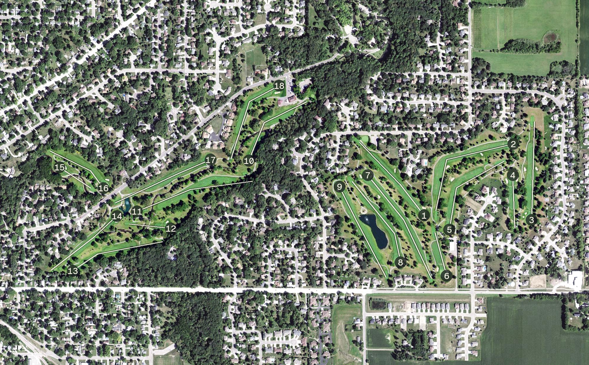 Aerial view of Brook Tree Golf Course, MN