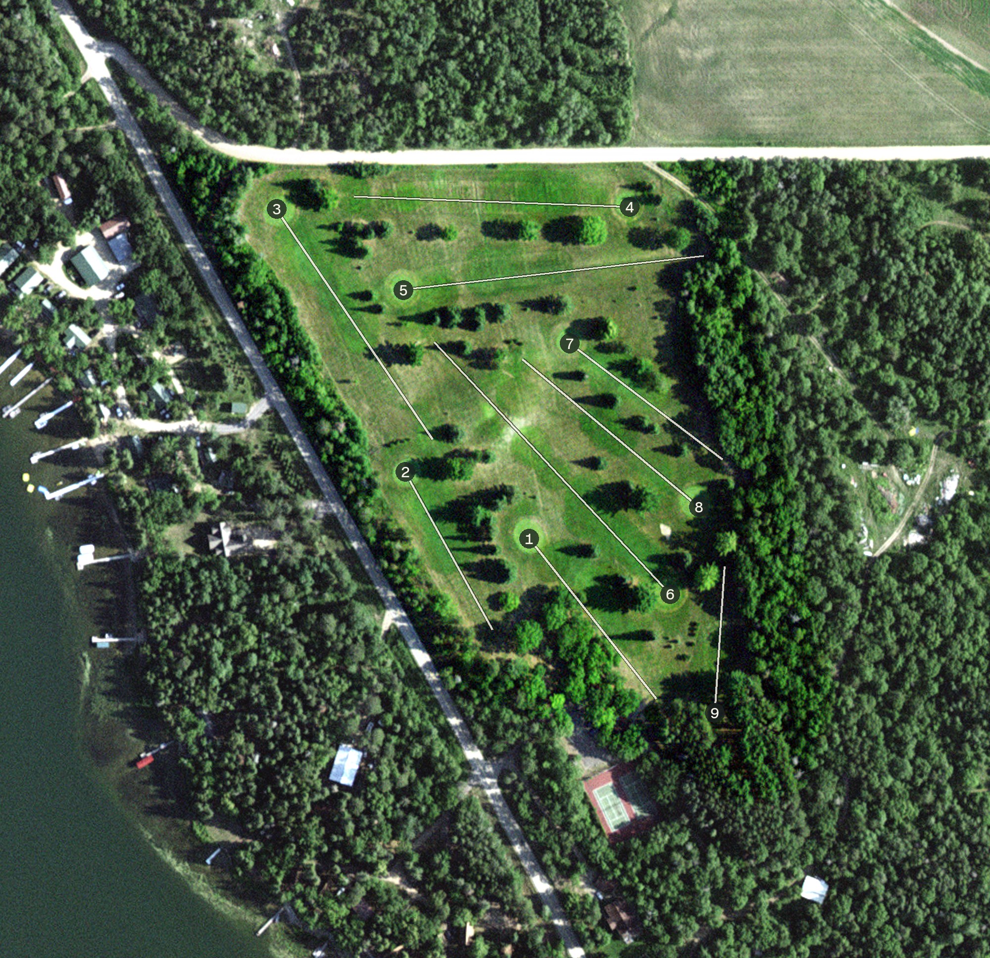 Aerial view of Brookside resort, MN