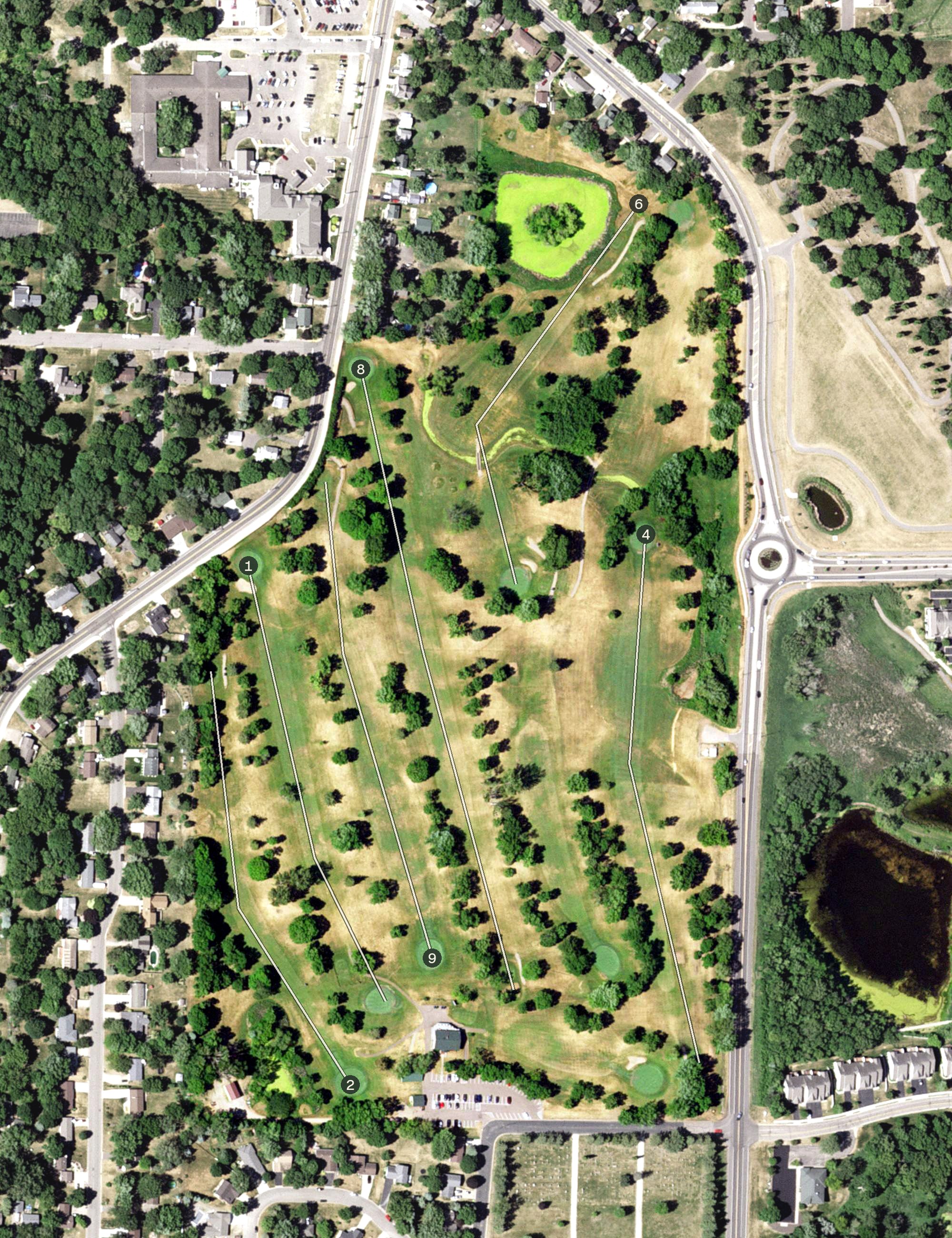 Aerial view of Buffalo Heights Golf Course, MN