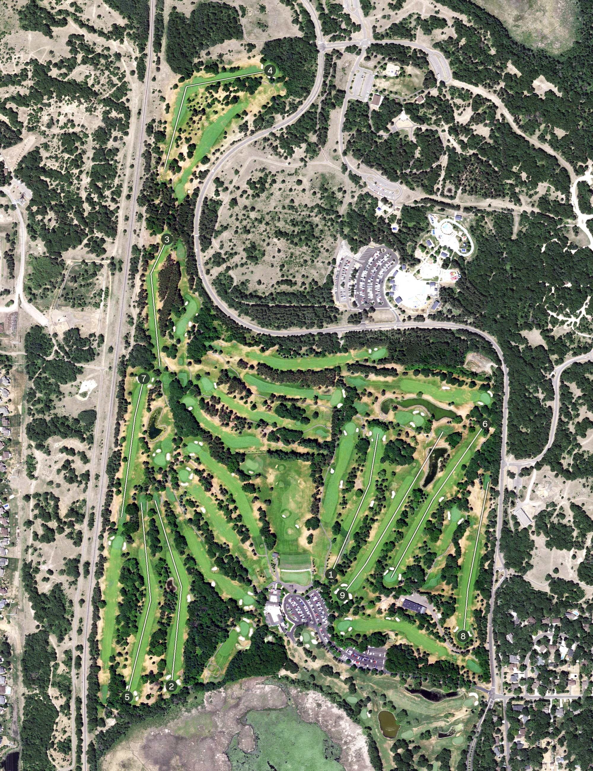 Aerial view of Bunker Hills Golf Course, MN